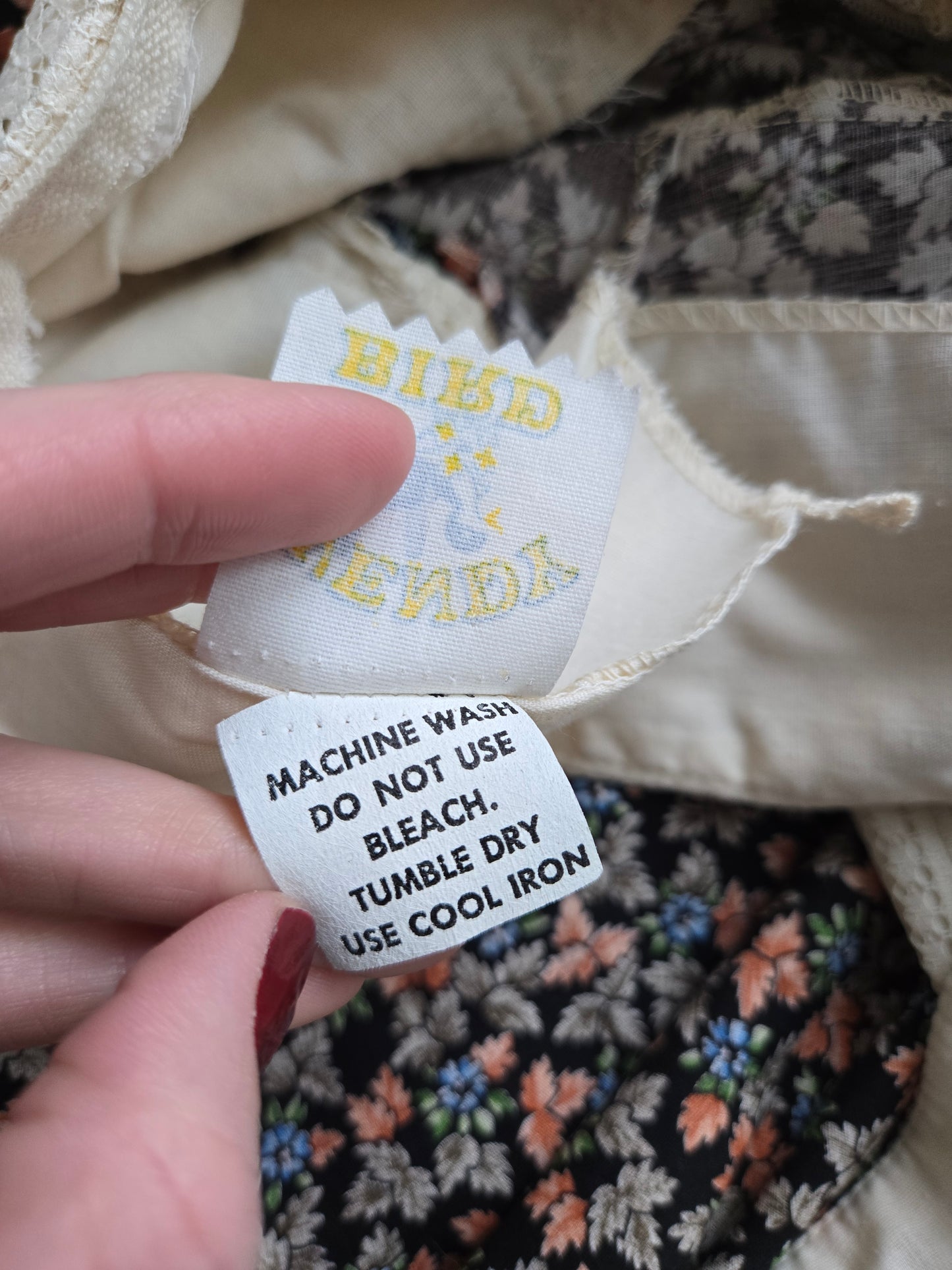 Wendy Bird Vintage 1960s Prairie Dress With Lace Bib - XS/S