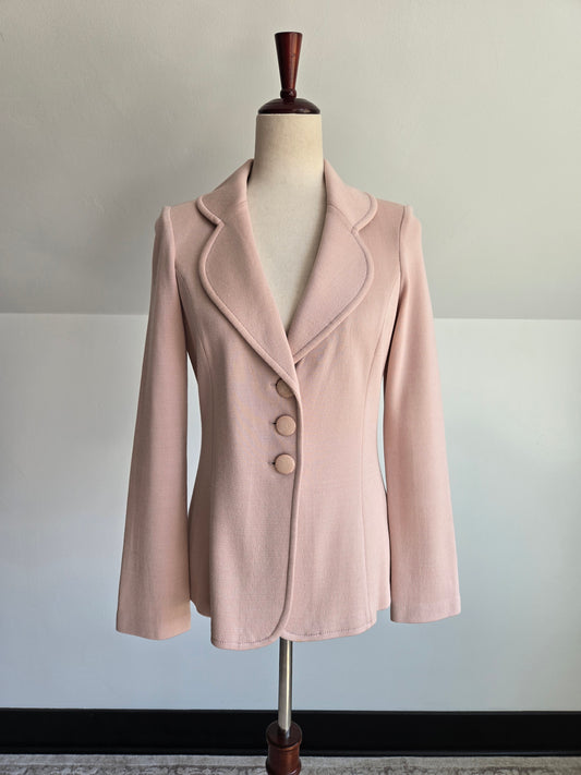 St John Pale Pink Knit Blazer - Size 4