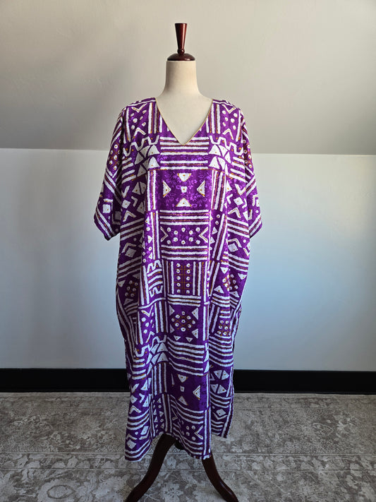 Vintage 80s Essence Purple Caftan - OS