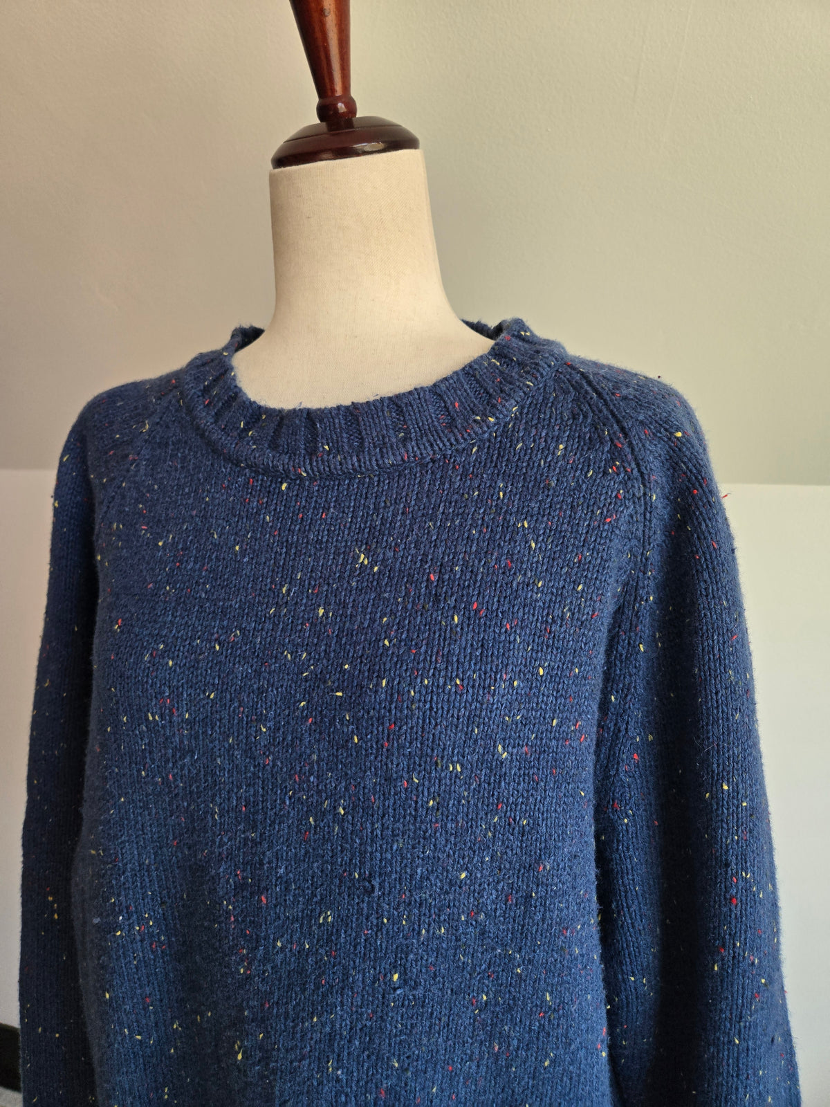 Northwest Blue 90s Ramie/Wool Blend Confetti Sweater - XL