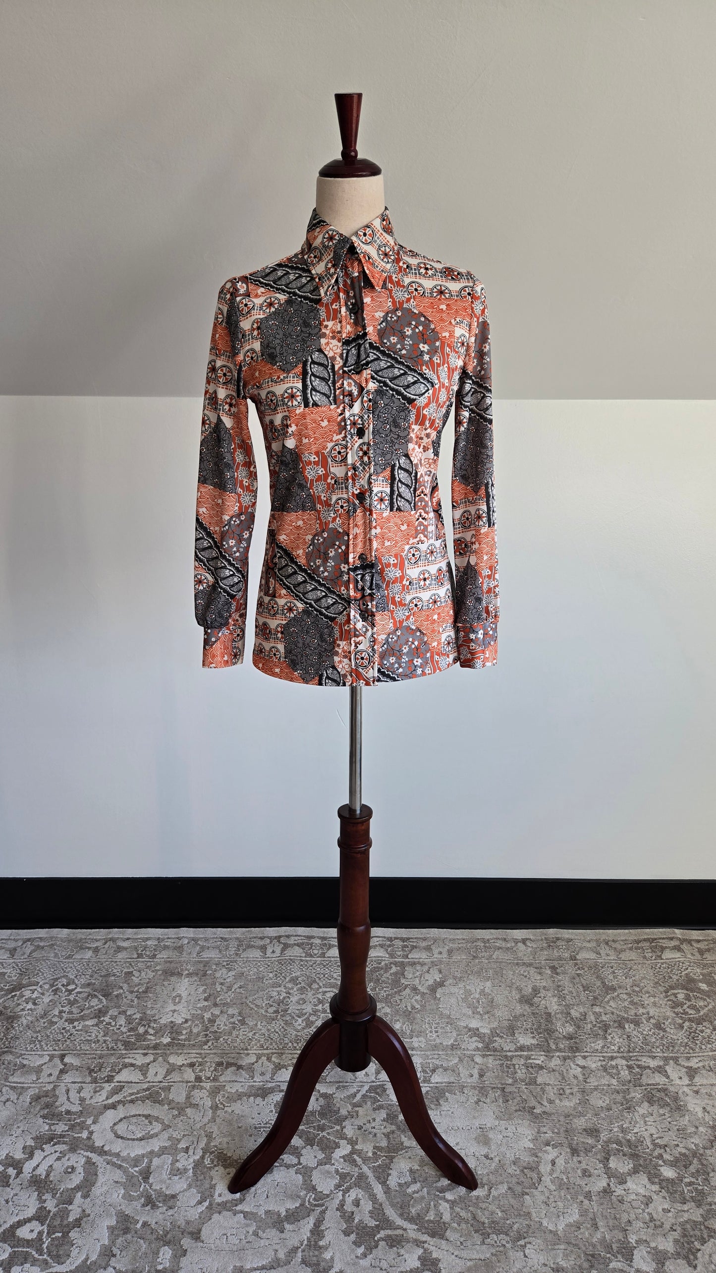 Vintage 1970s Duck Pond Novelty Print Top - XS/S