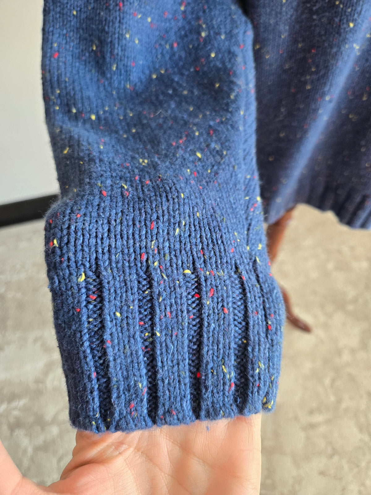 Northwest Blue 90s Ramie/Wool Blend Confetti Sweater - XL