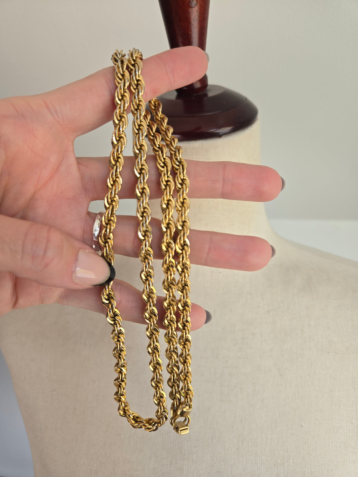 Napier Signed Long Gold Twisted Chain