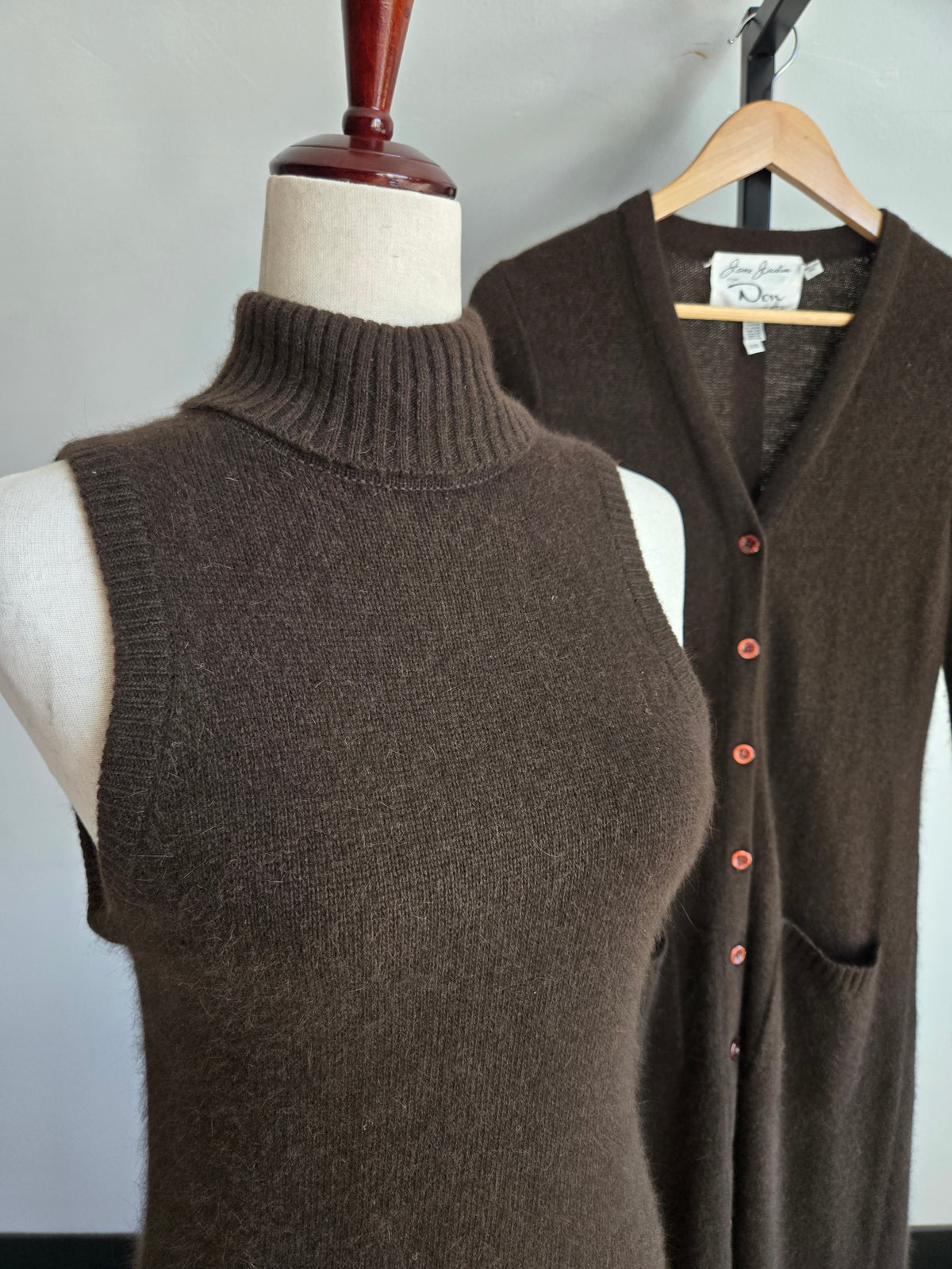 Vintage Jane Justin Lambswool and Angora Two Piece Set - Medium