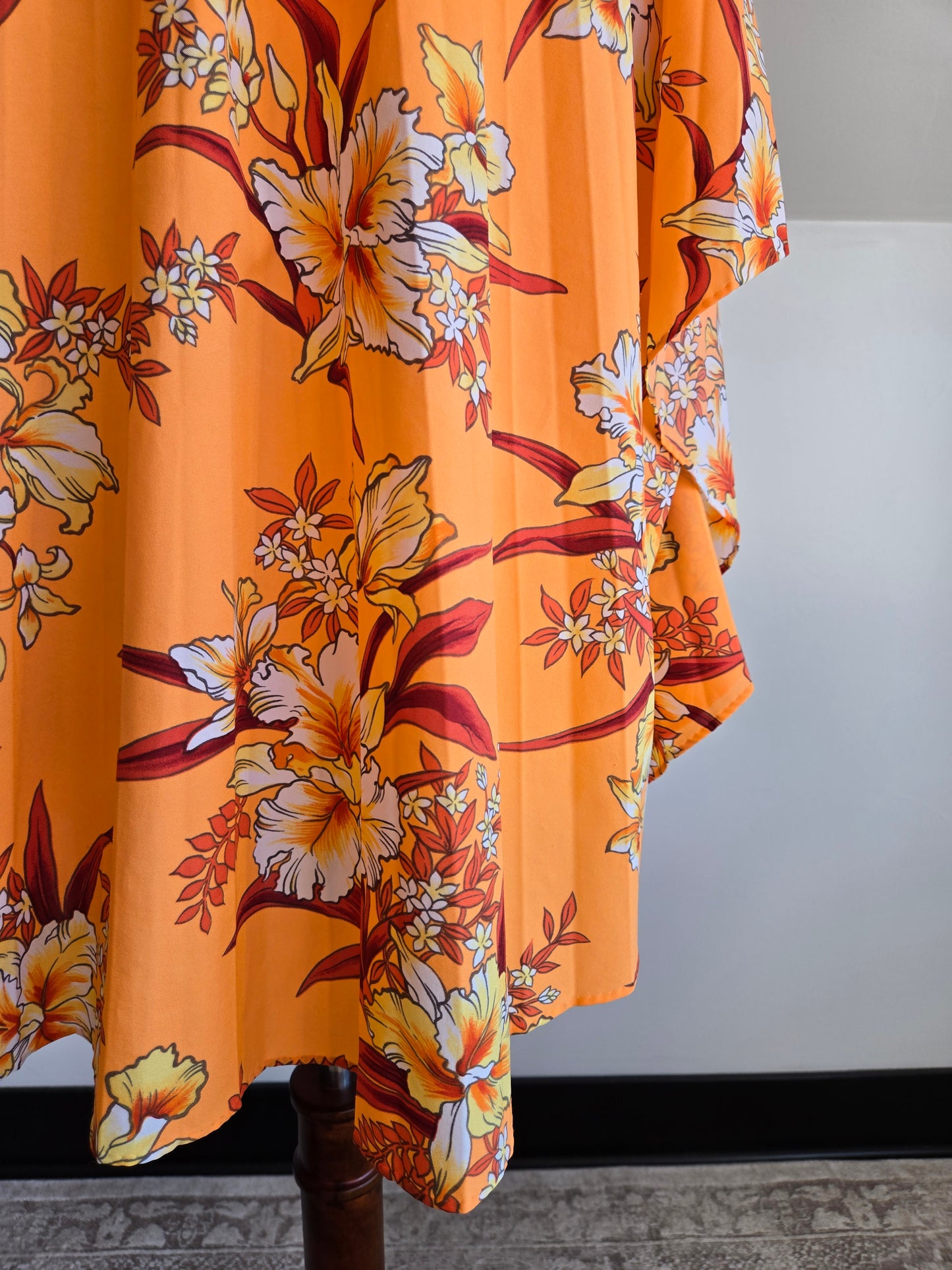 Vintage Hawaiian Palm Short Caftan - OS