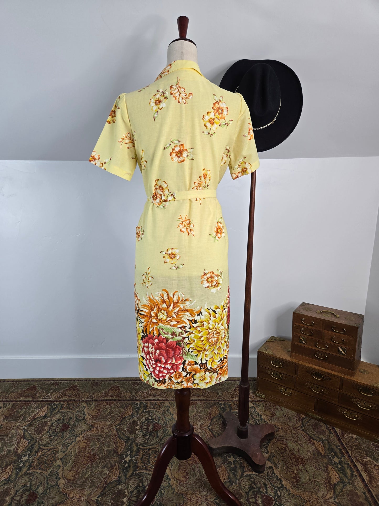 A Nancy Frock 60s Cotton House Dress - small/medium