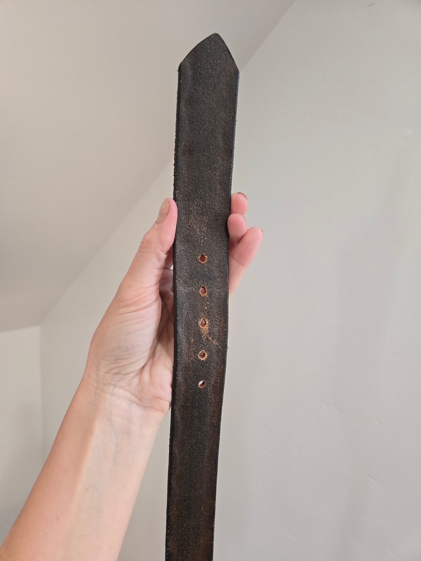 Brown Tooled Genuine Leather Western Belt - W30-33"