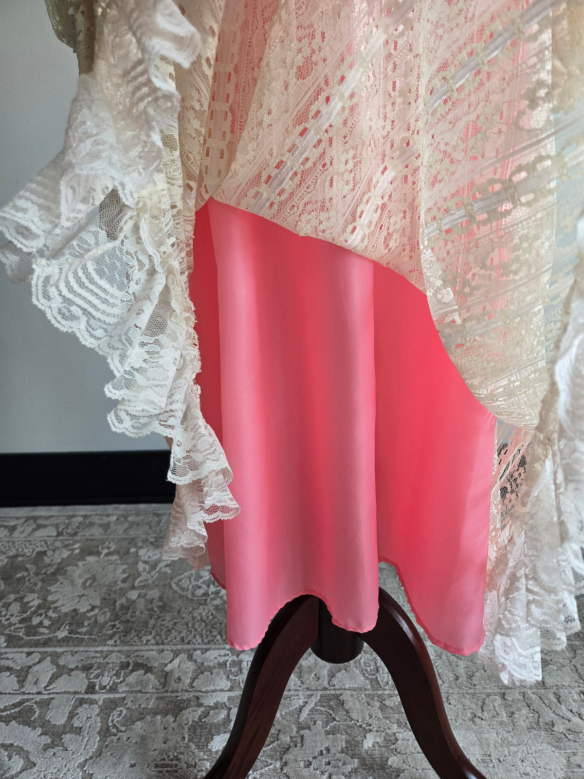 Vintage Pink Lace Victorian Style Dream of a Dress - Small