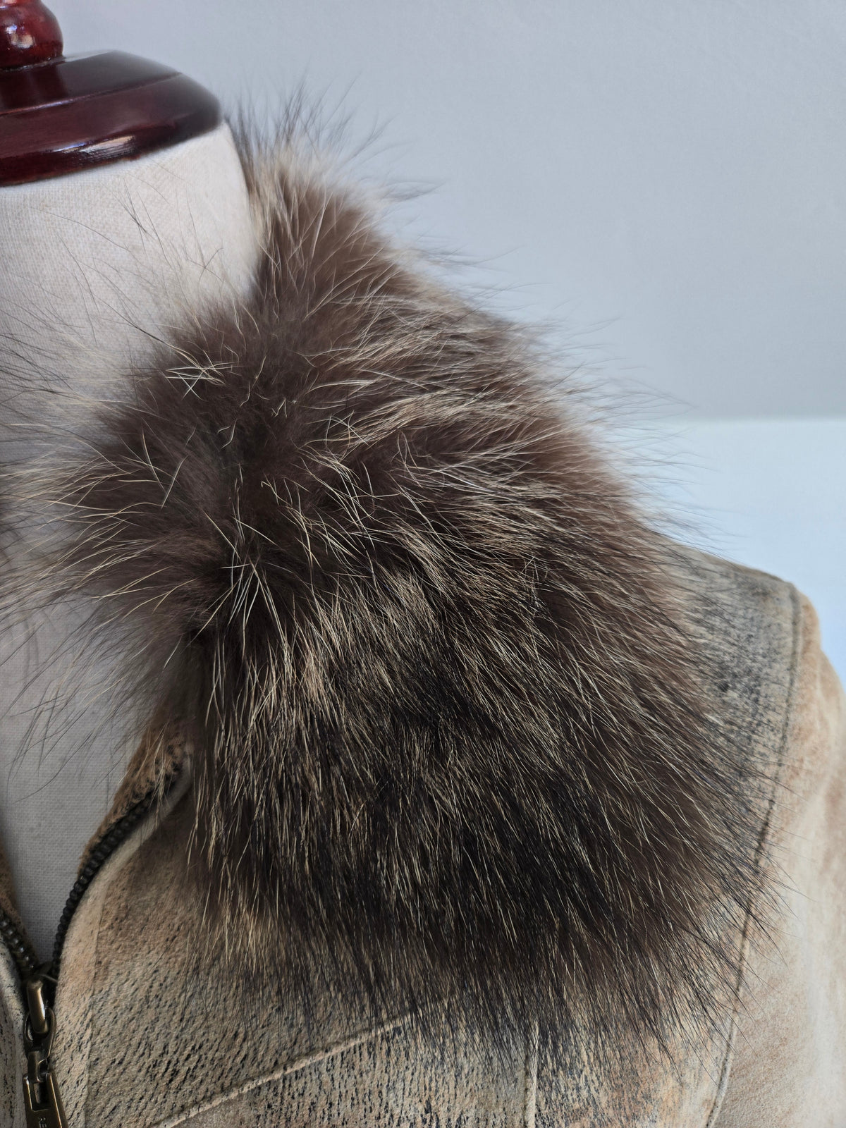 Reilly Olmes Genuine Leather Jacket with Real Fur Collar - XS/S
