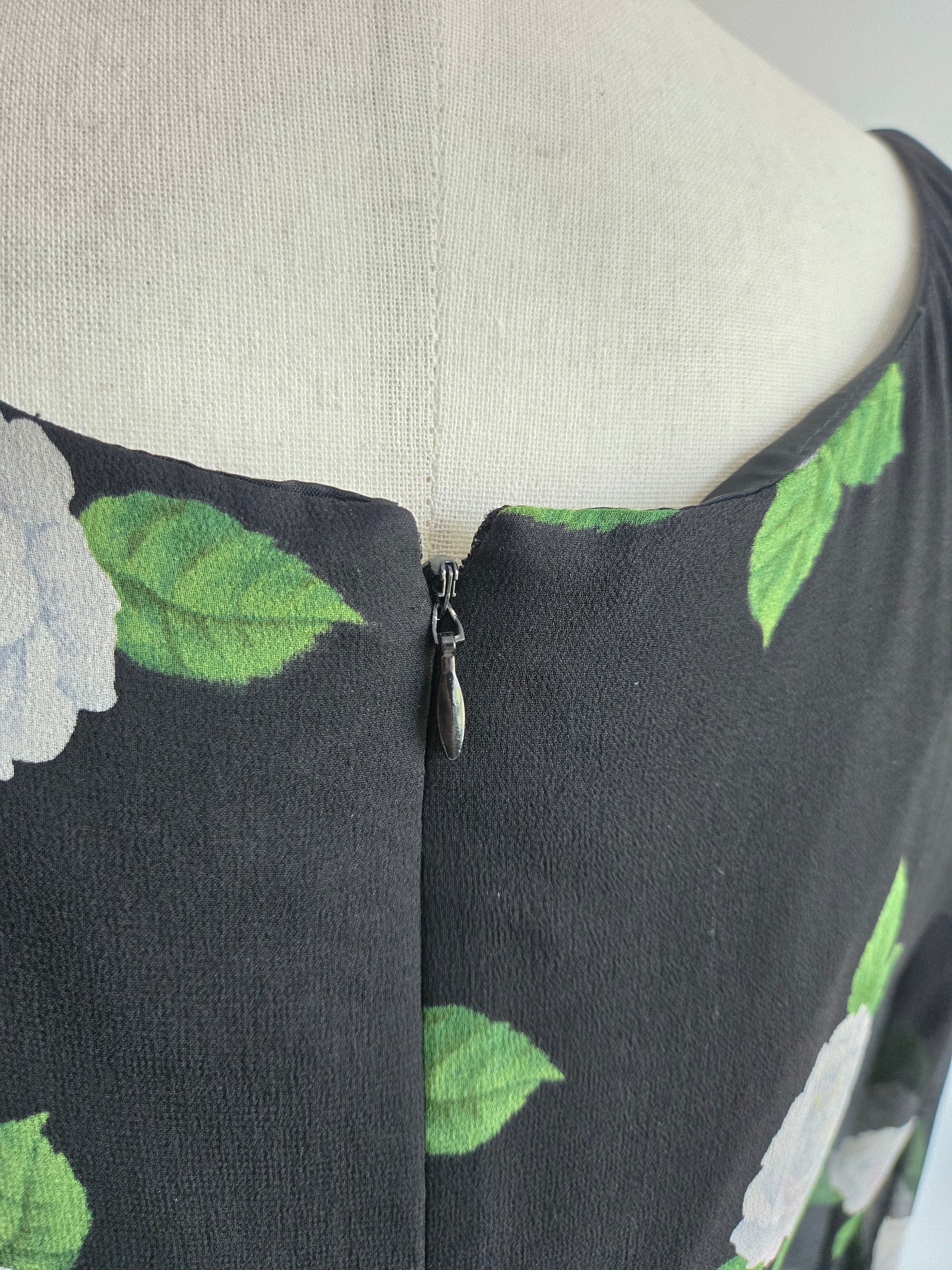 Jeannene Booher Vintage Silk Floral Dress - Size 8