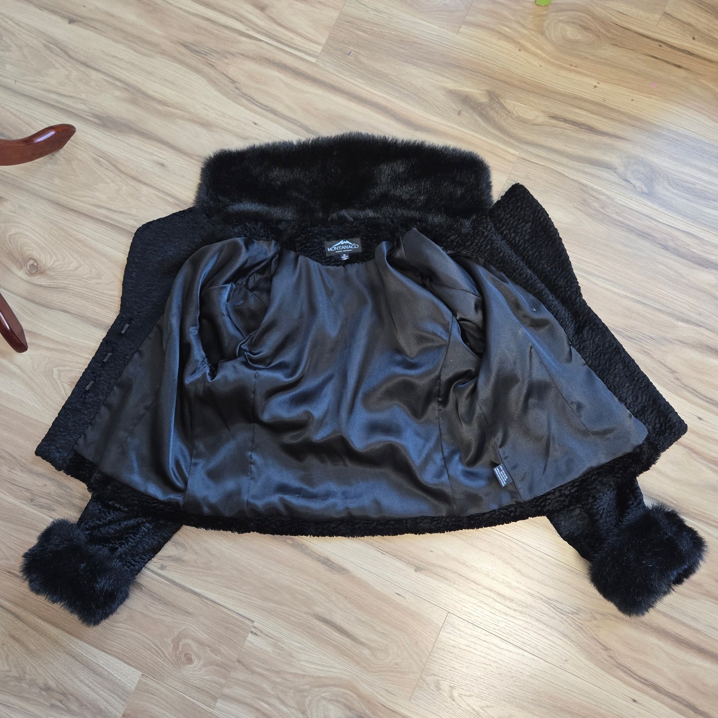 MontanaCo Black Faux Fur Coat - medium