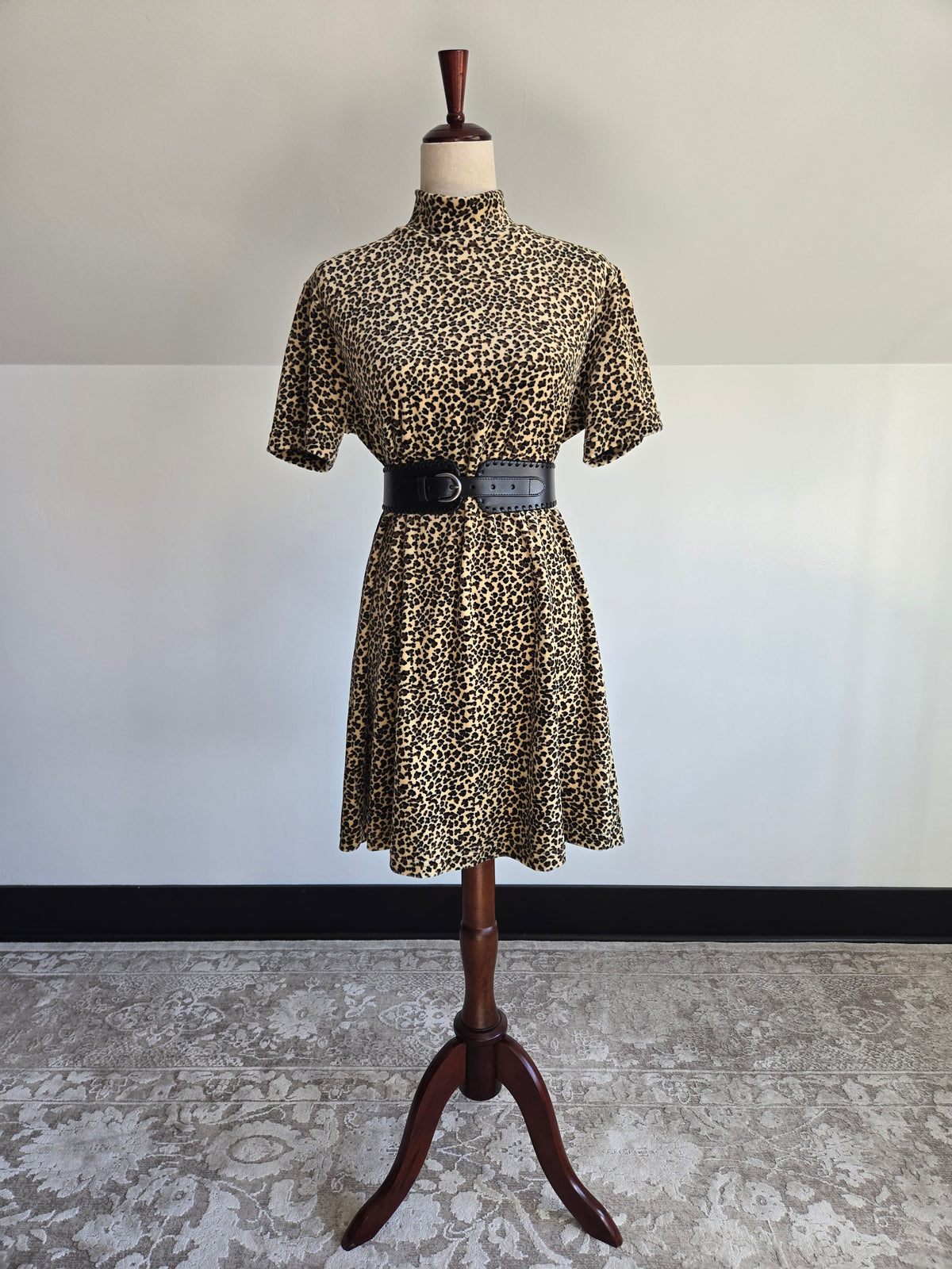 Vintage 90s Clio Leopard Dress - large