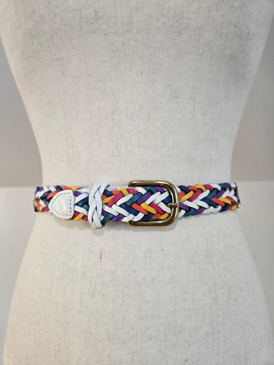 Vintage Capezio Multi-Colored Braided Leather Belt - W28-36