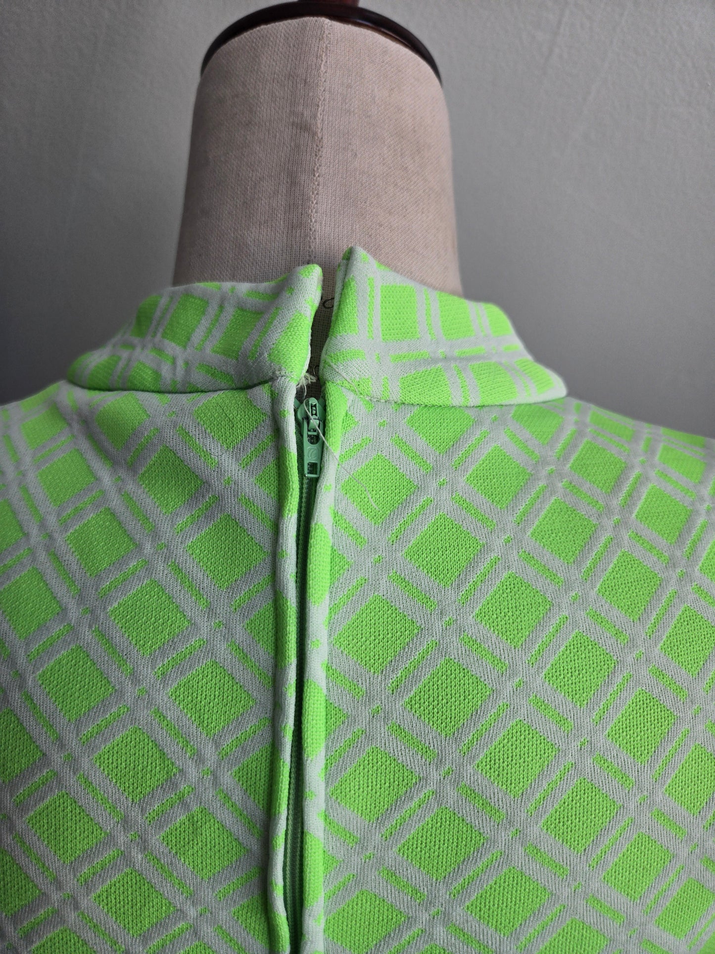 Vintage 70s Lime Green Mod Dress - S/M