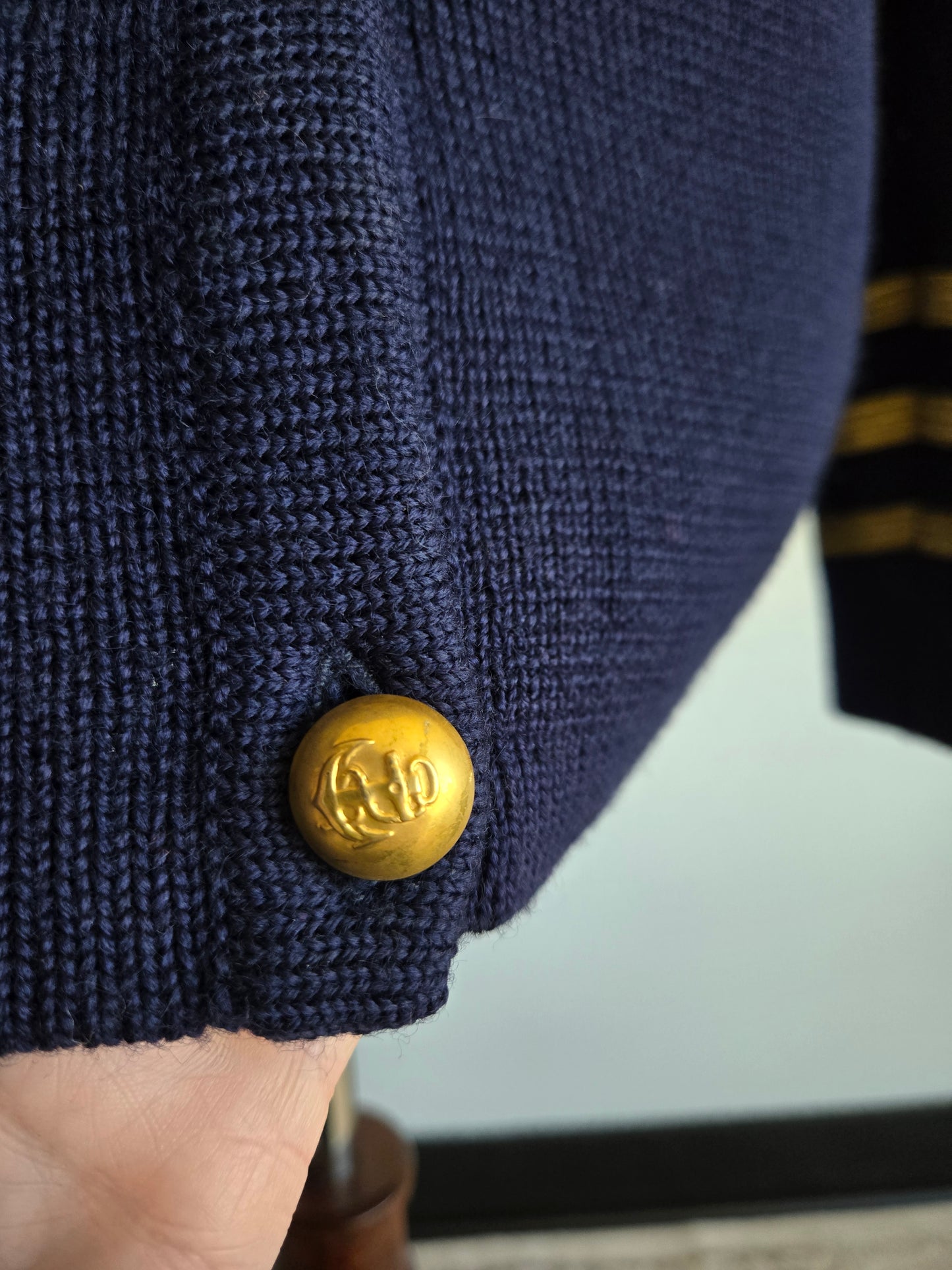 Vintage 1950s Saks Fifth Avenue Wool Nautical Cardigan - XS/S