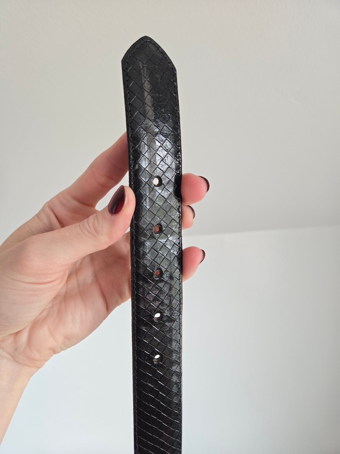Vintage Talbots Italian Calfskin Belt with Gold Bamboo Buckle - W29-33"