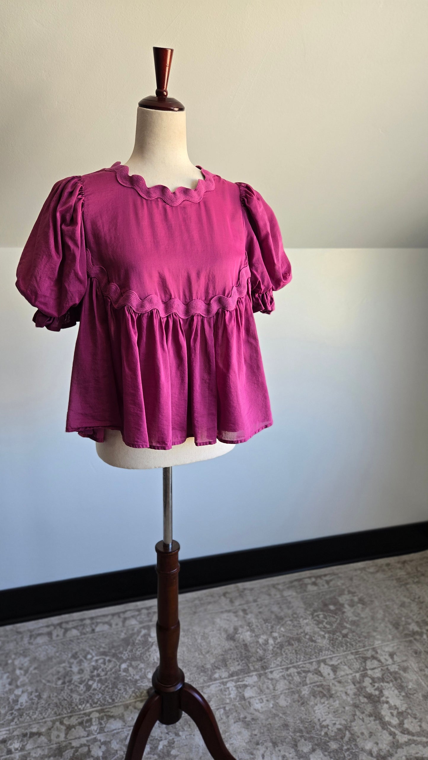 Mare Mare Fuchsia Cotton/Silk Top - Small