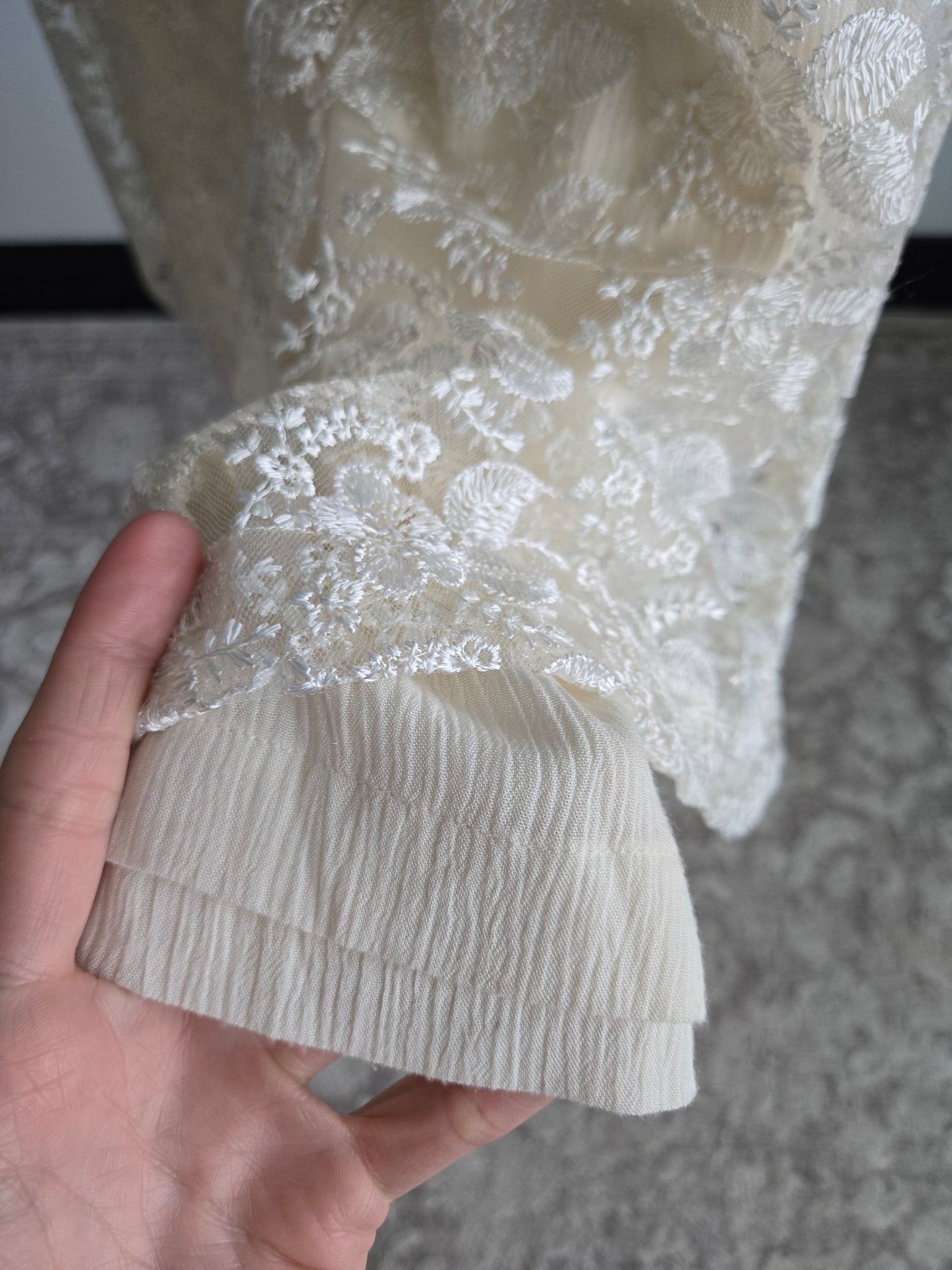 Surya Vintage White Lace Two Piece Pant Set - medium