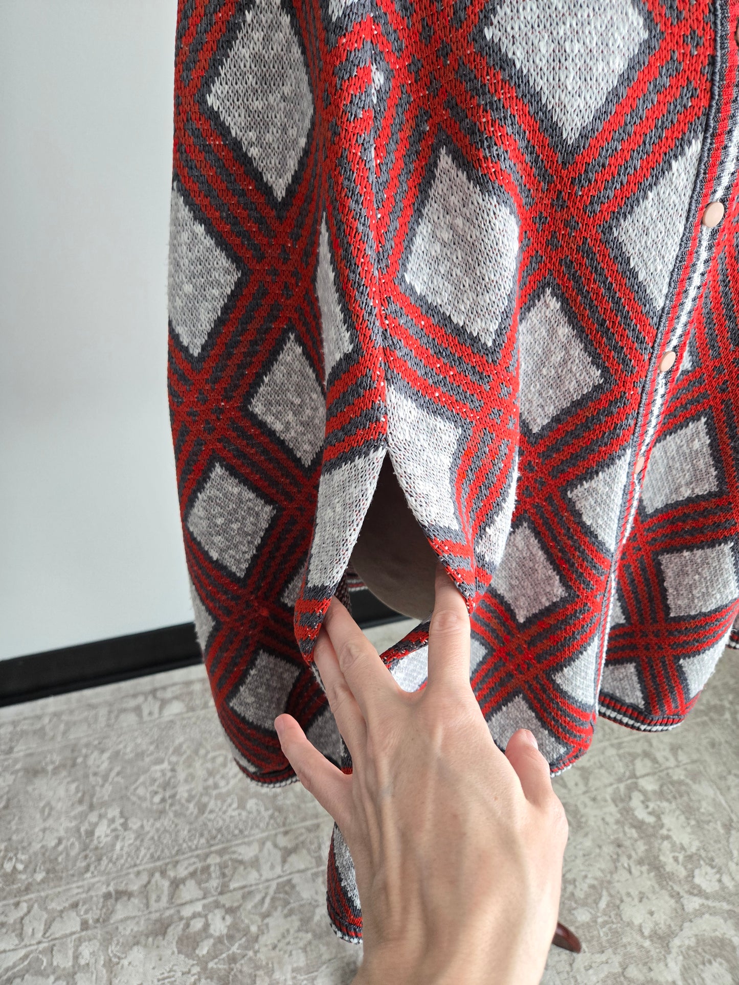 Vintage 70s Acrylic Plaid Poncho - OS