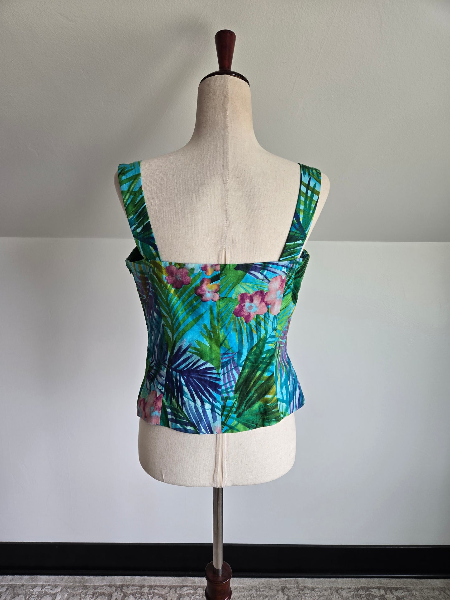 Maggy London Cotton/Linen Floral Tank