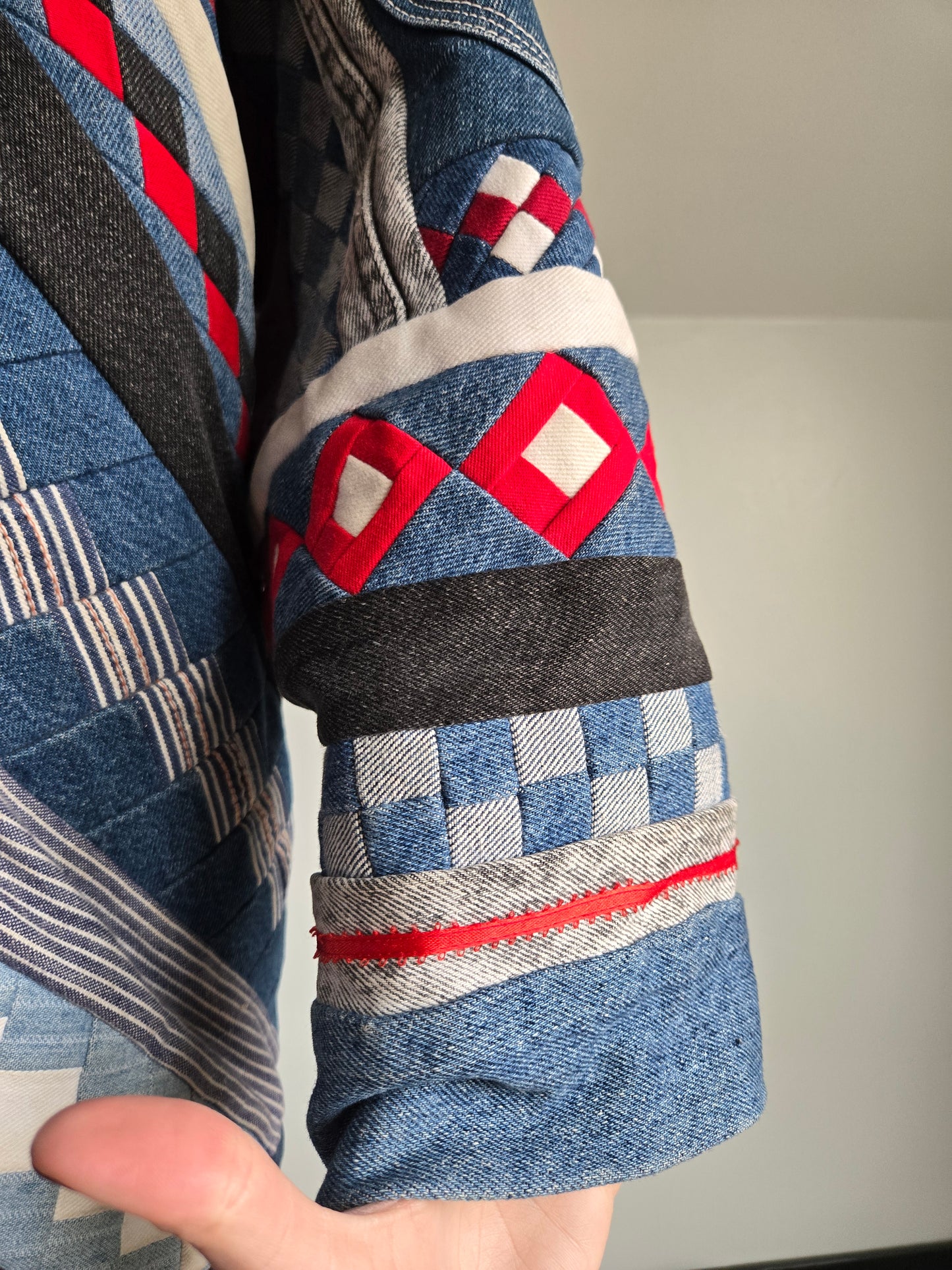 Denim Quilted Hand Made Coat - 2XL