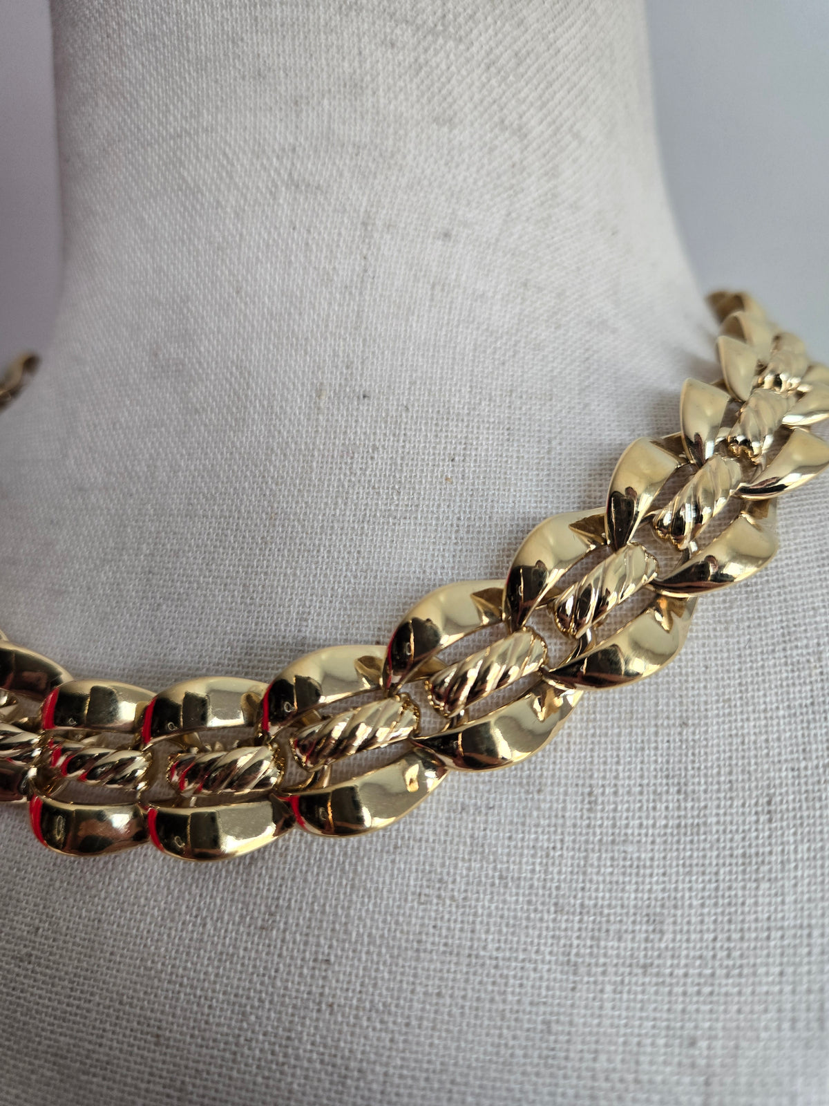 Trifari Vintage Gold Layered Chunky Necklace