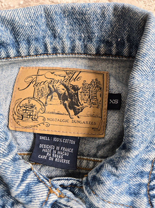 Faconnable Vintage Light Wash Denim "Corset Style" Jacket - XS