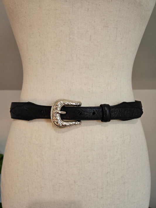 Resistol Black Leather Western Belt - W28-31"