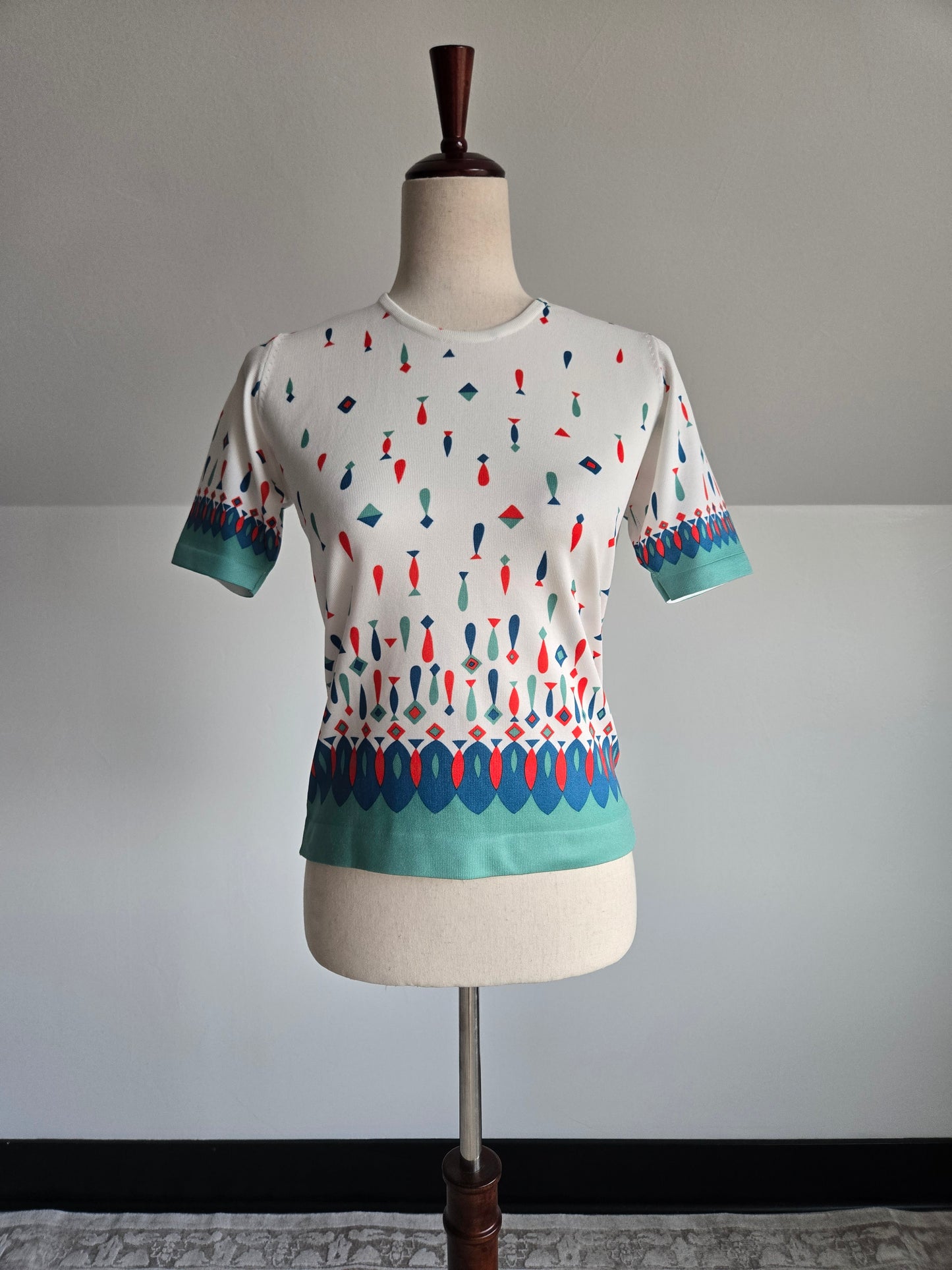 Neyret Paris Made in France Mid Century Mod Print Tee - XS/S