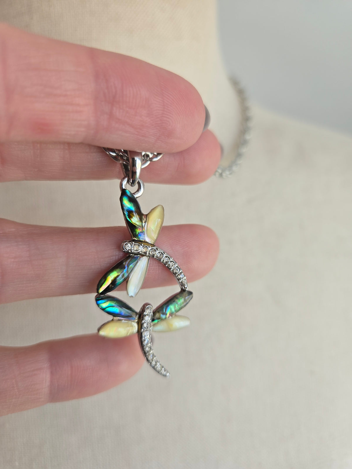 Double Dragonfly Whimsy Necklace