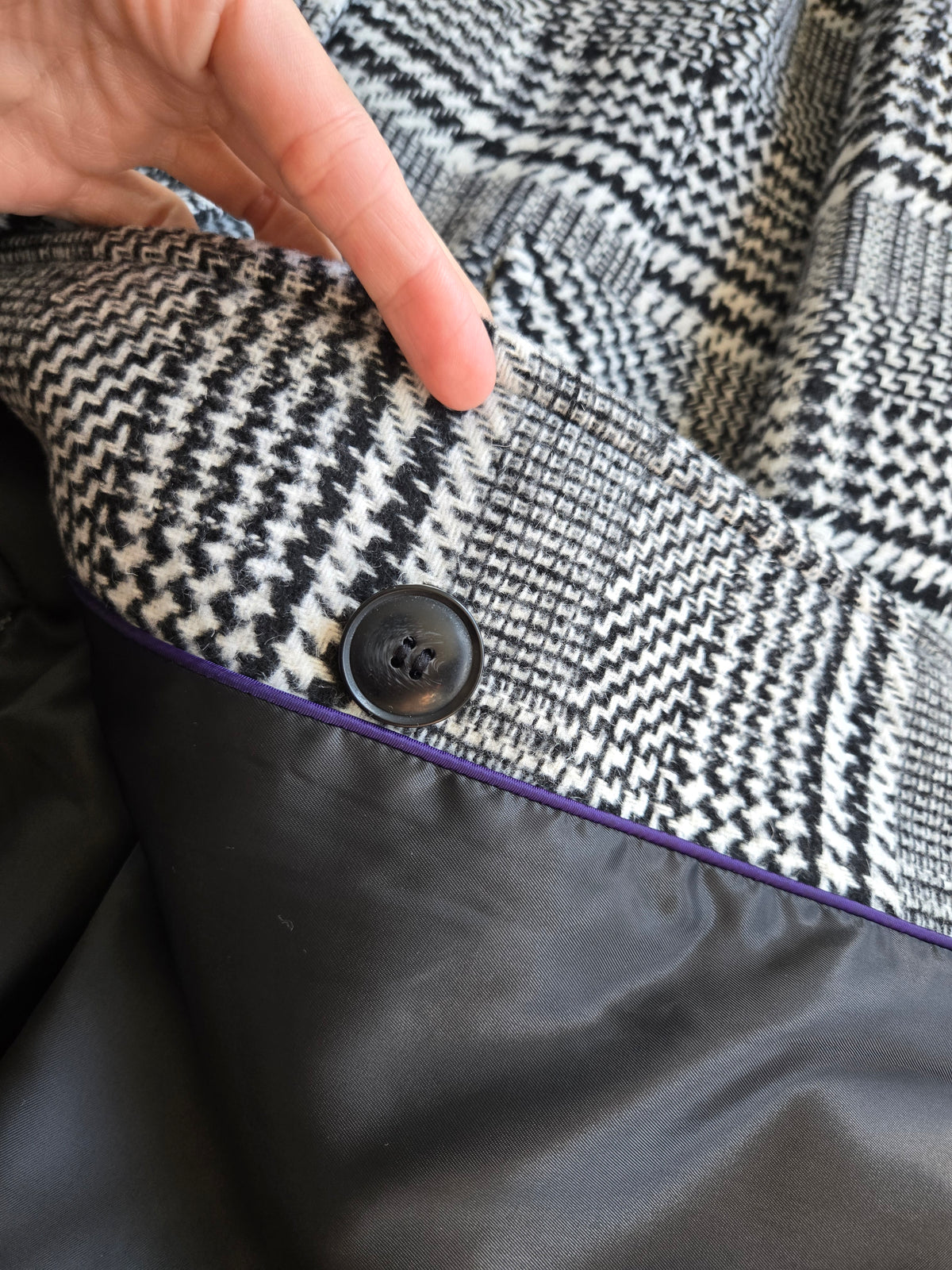 Larry Levine NWT Houndstooth Plaid Peacoat - XL