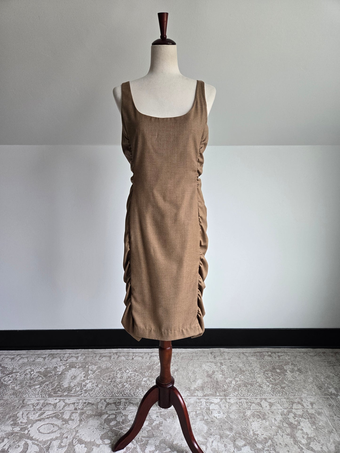 William Reid Brown Wool Fitted Dress - Size 10