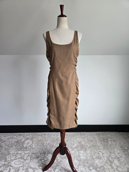 William Reid Brown Wool Fitted Dress - Size 10