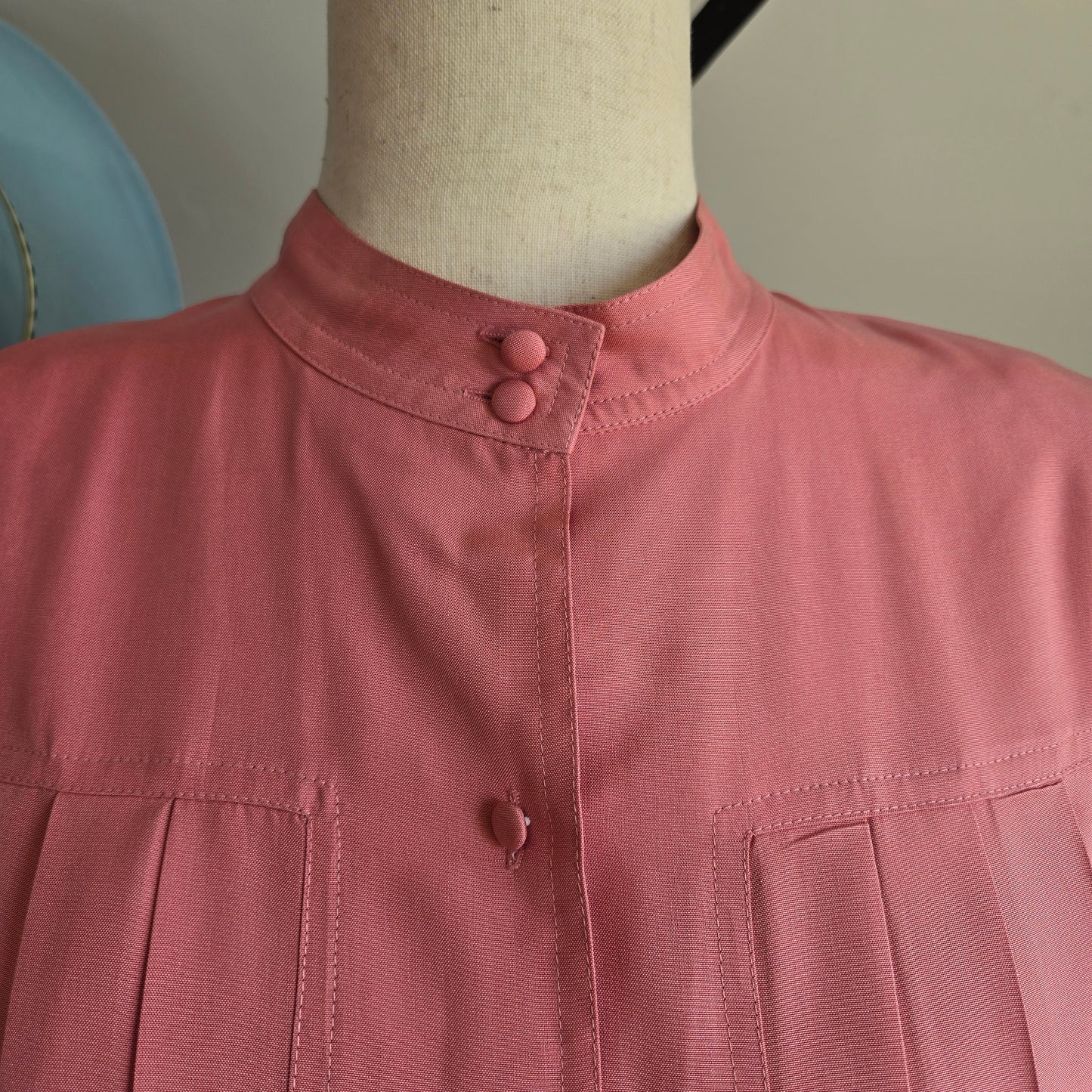 Casi Vintage 1960s Pink 100% Pure Silk Pleated Dress - large