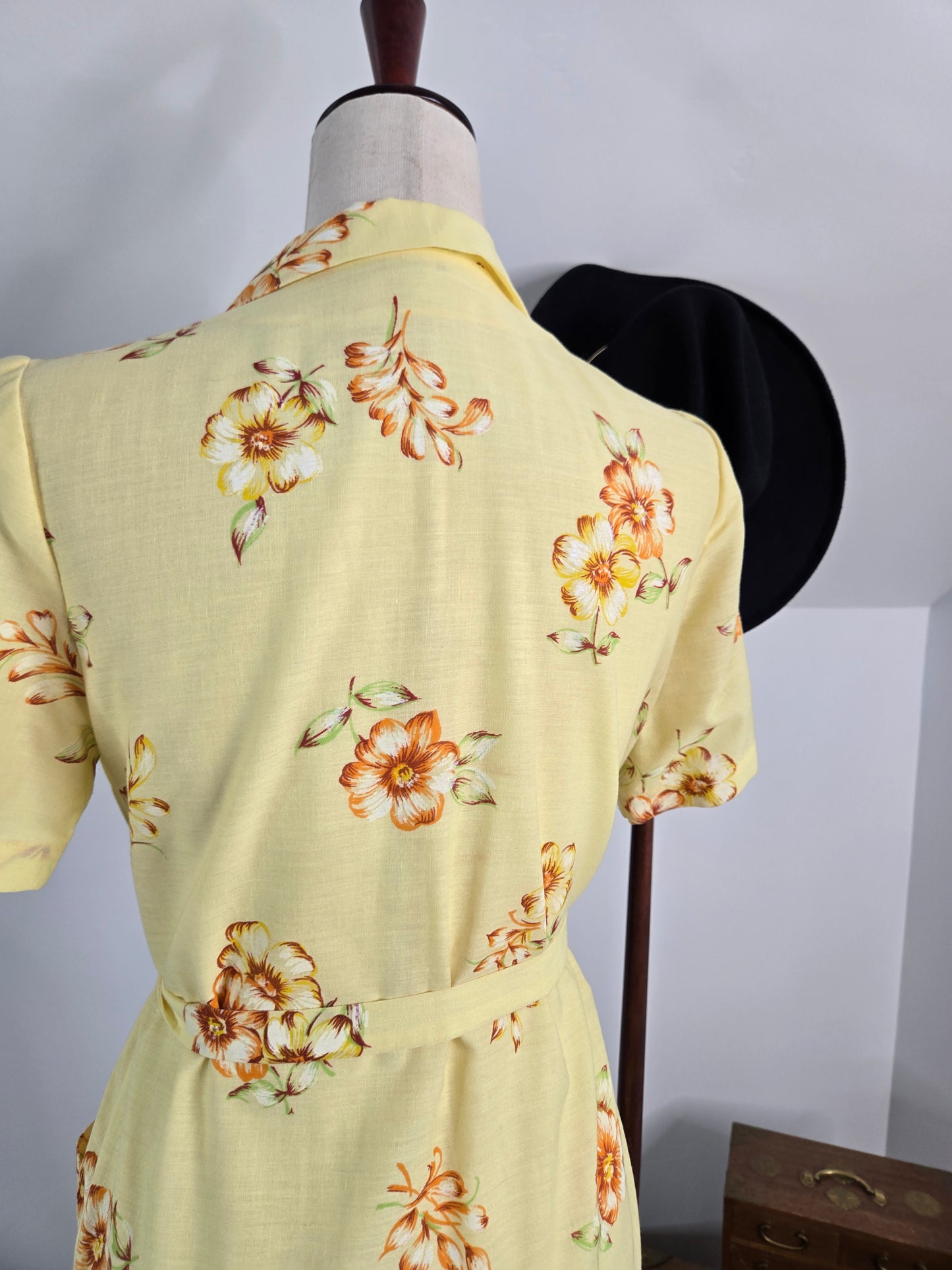 A Nancy Frock 60s Cotton House Dress - small/medium