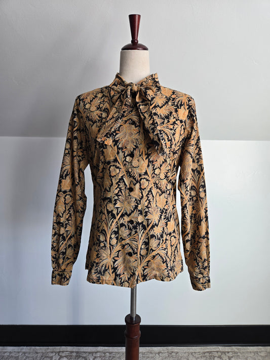 Vintage ERNST Strauss Cotton Tie Front Top - medium