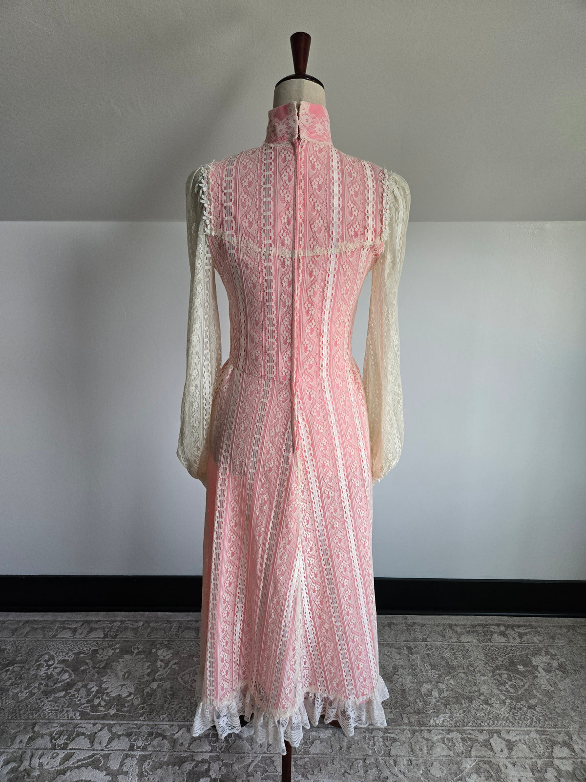 Vintage Pink Lace Victorian Style Dream of a Dress - Small