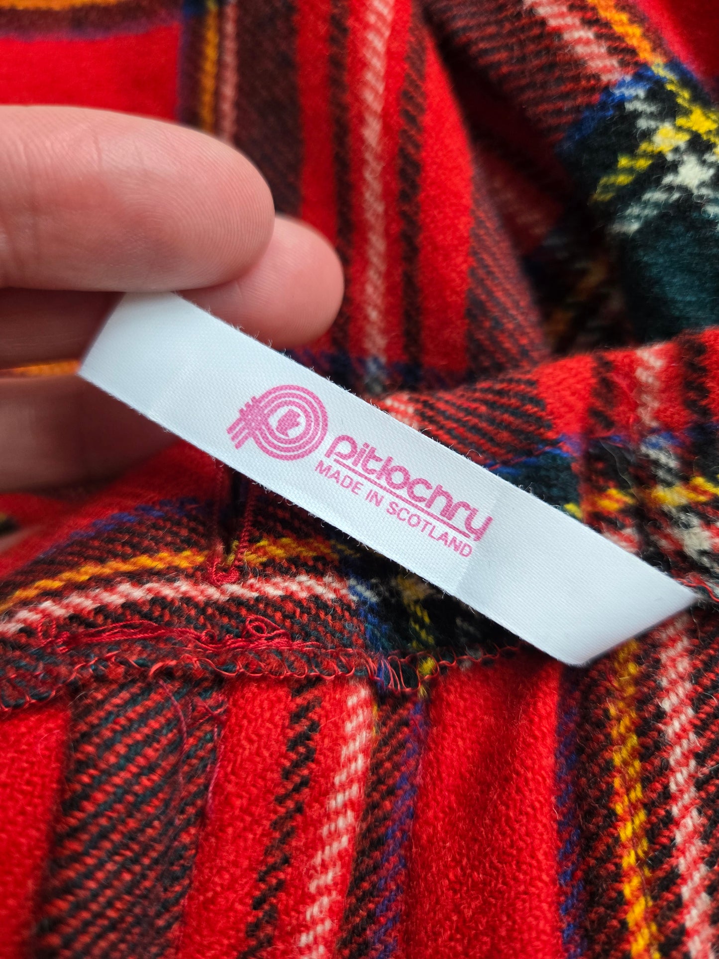 Pitlochry Scottish Wool Stewart Plaid Skirt - W26-28"