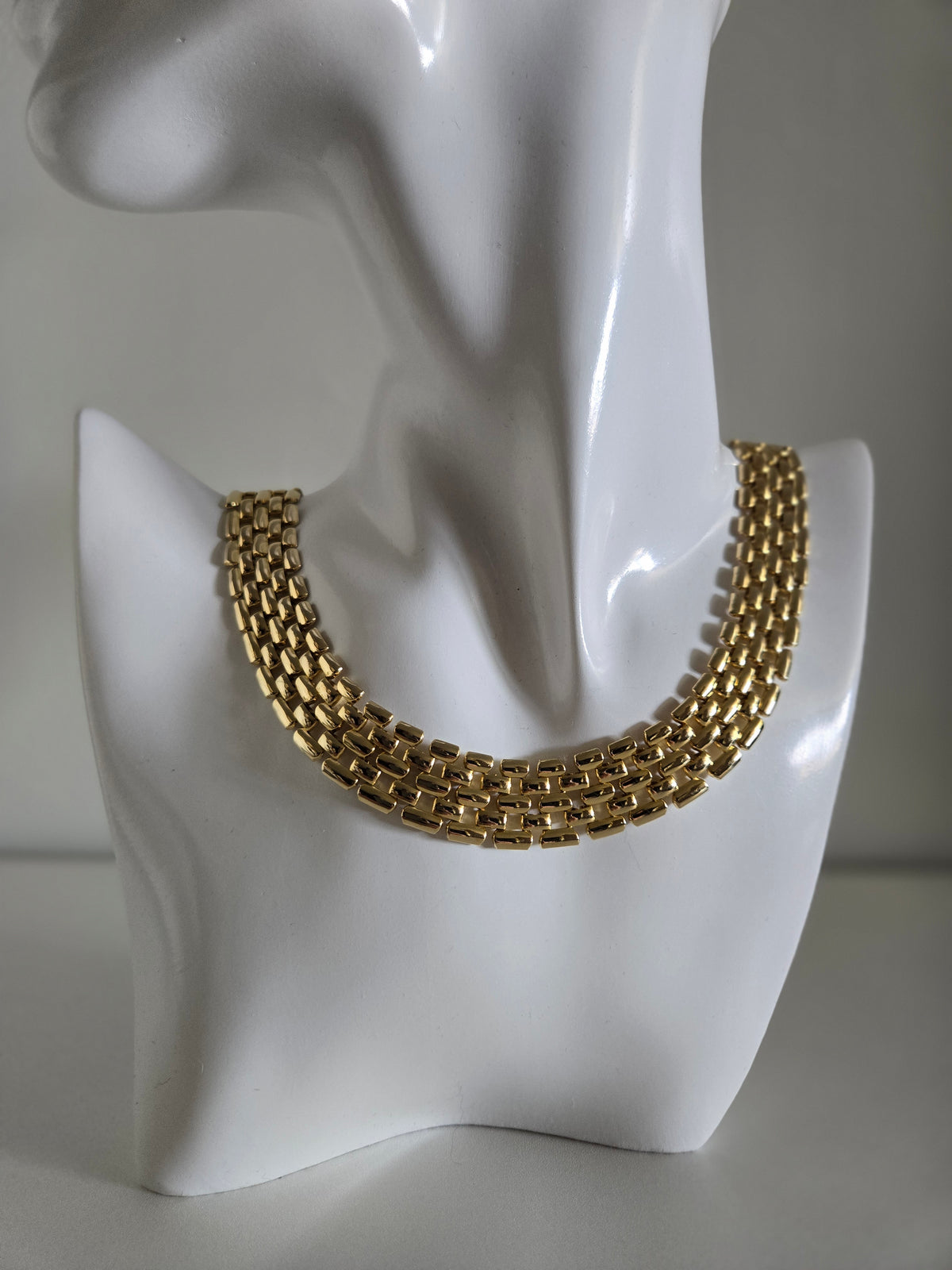 Vintage Chunky Gold Linked Choker