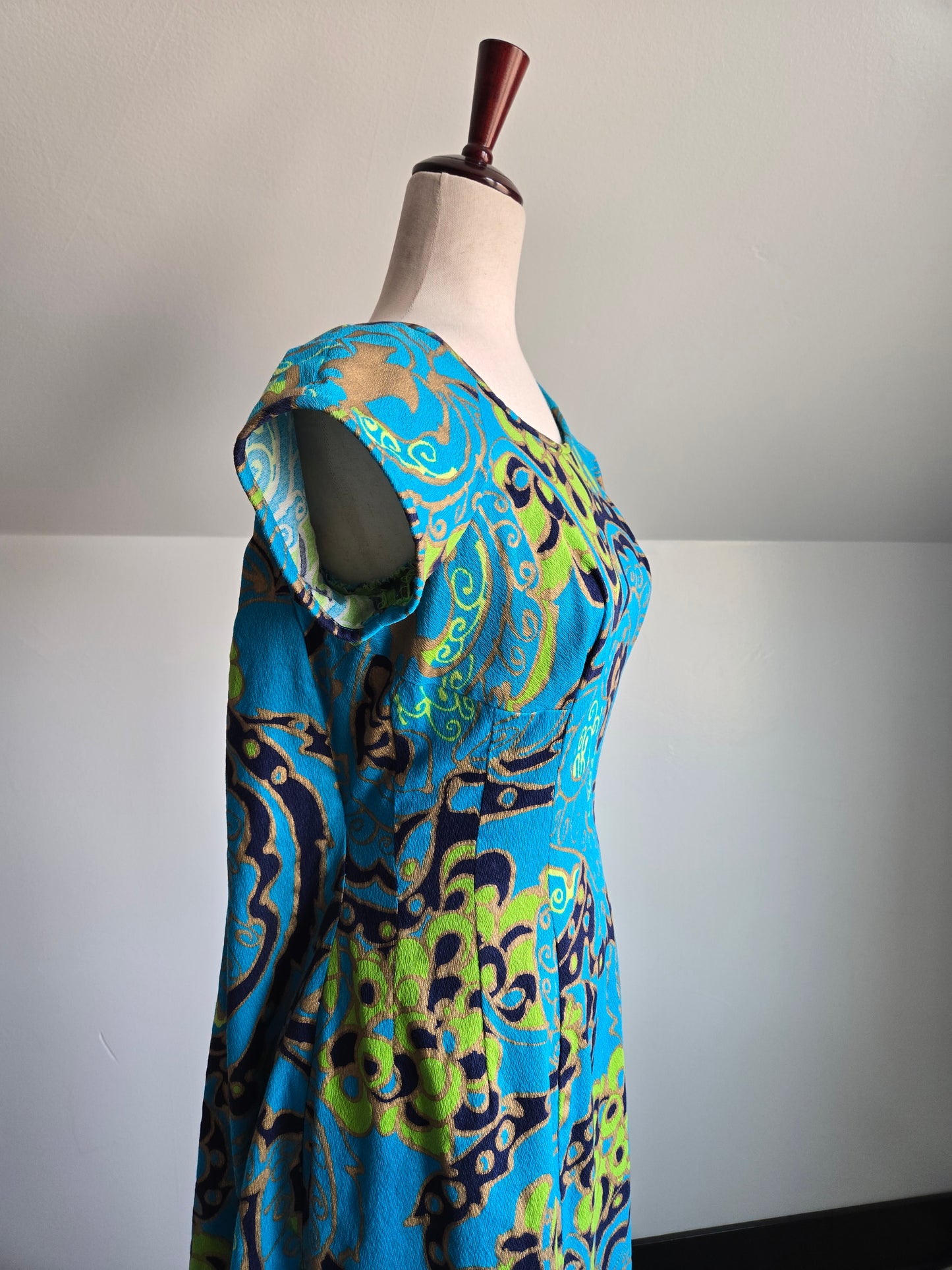 Kimo's Polynesian Shop made in Hawaii Barkcloth Dress - medium