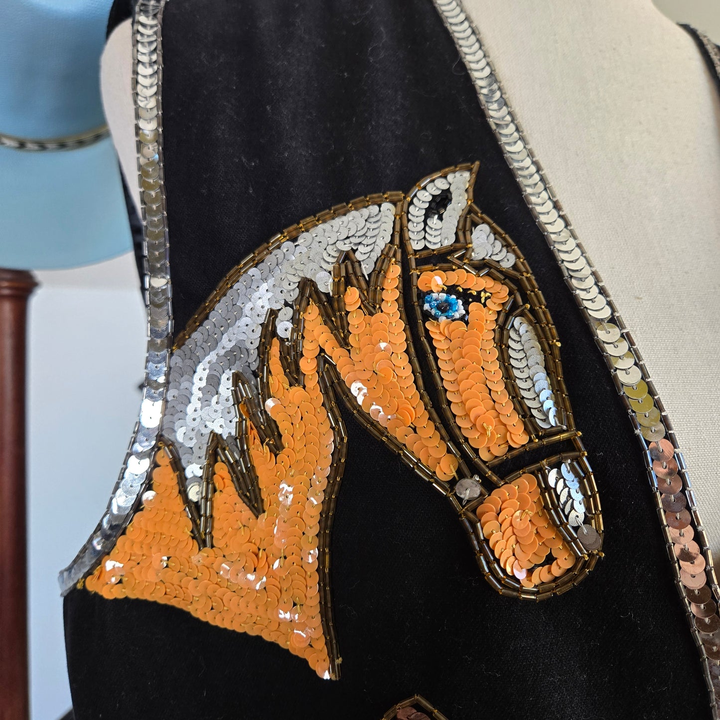 Modi Vintage Sequin Horse Western Blazer - XL