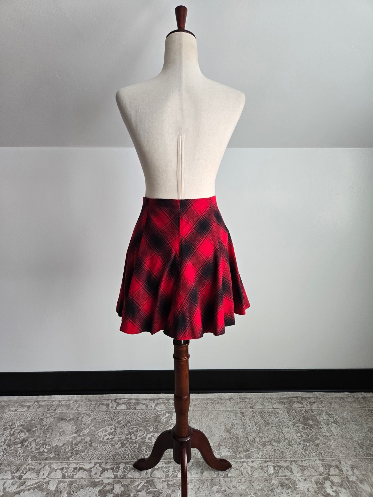 Polo Ralph Lauren Cotton/Wool/Silk Short Red Plaid Skirt - W30"