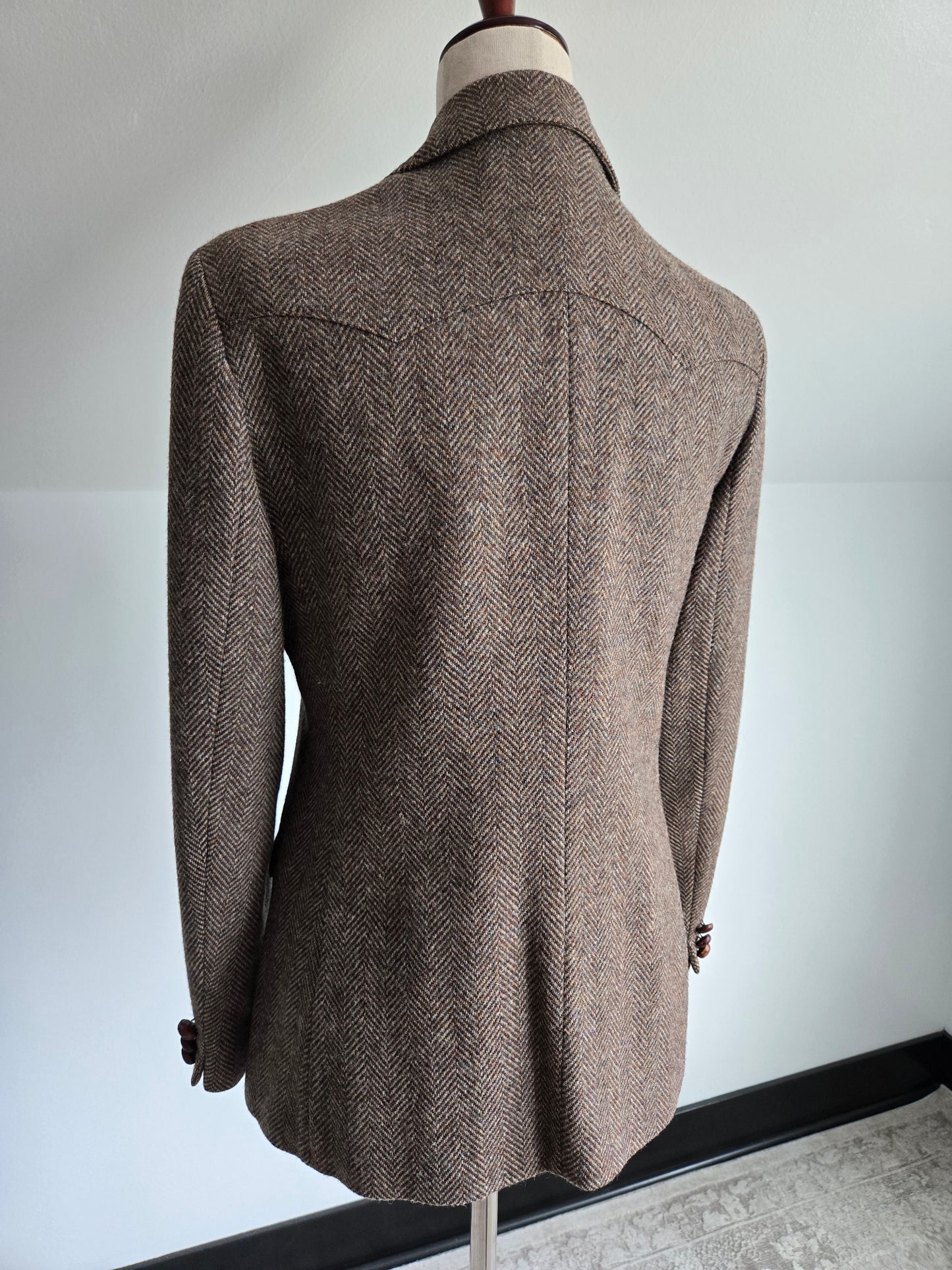 Farrah Vintage 70s Western Wool Tweed Blazer - Large