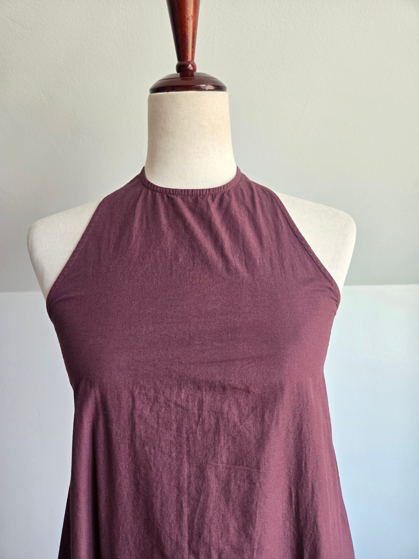 Free People Plum Purple Cotton Halter Dress - SX/S/M
