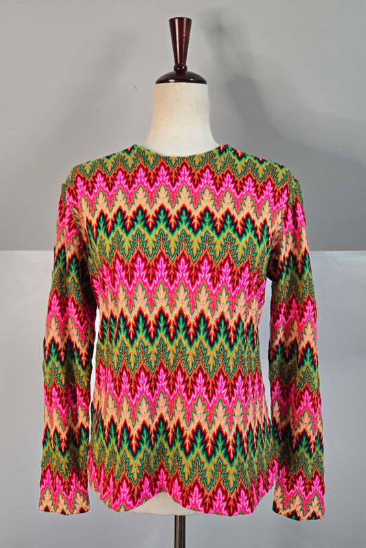 Miss Holly Vintage 70s Crochet Zig Zag Top Made in Japan - medium
