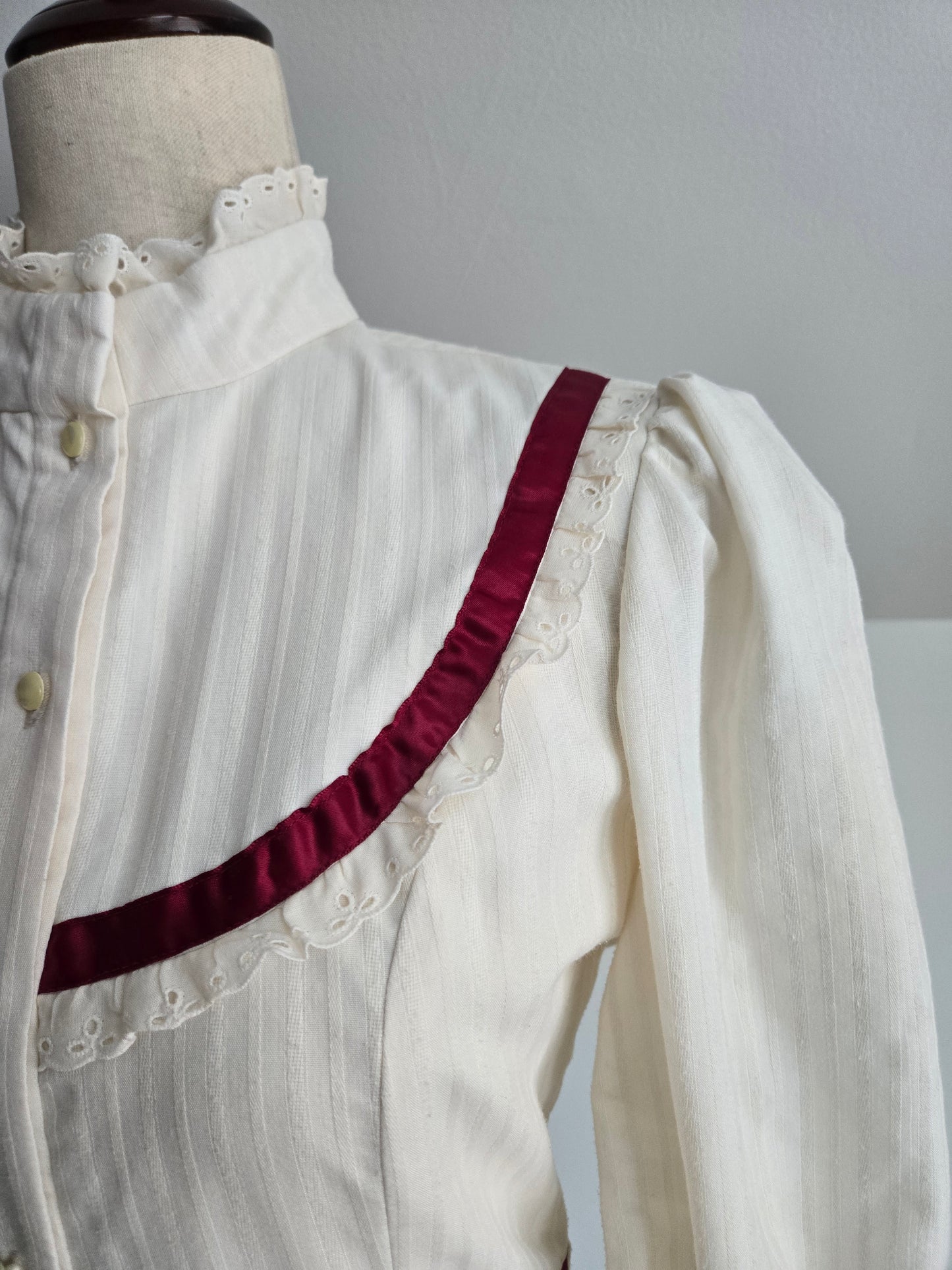 Vintage 1970s Cotton Prairie/Gunne Style Dress - small/medium