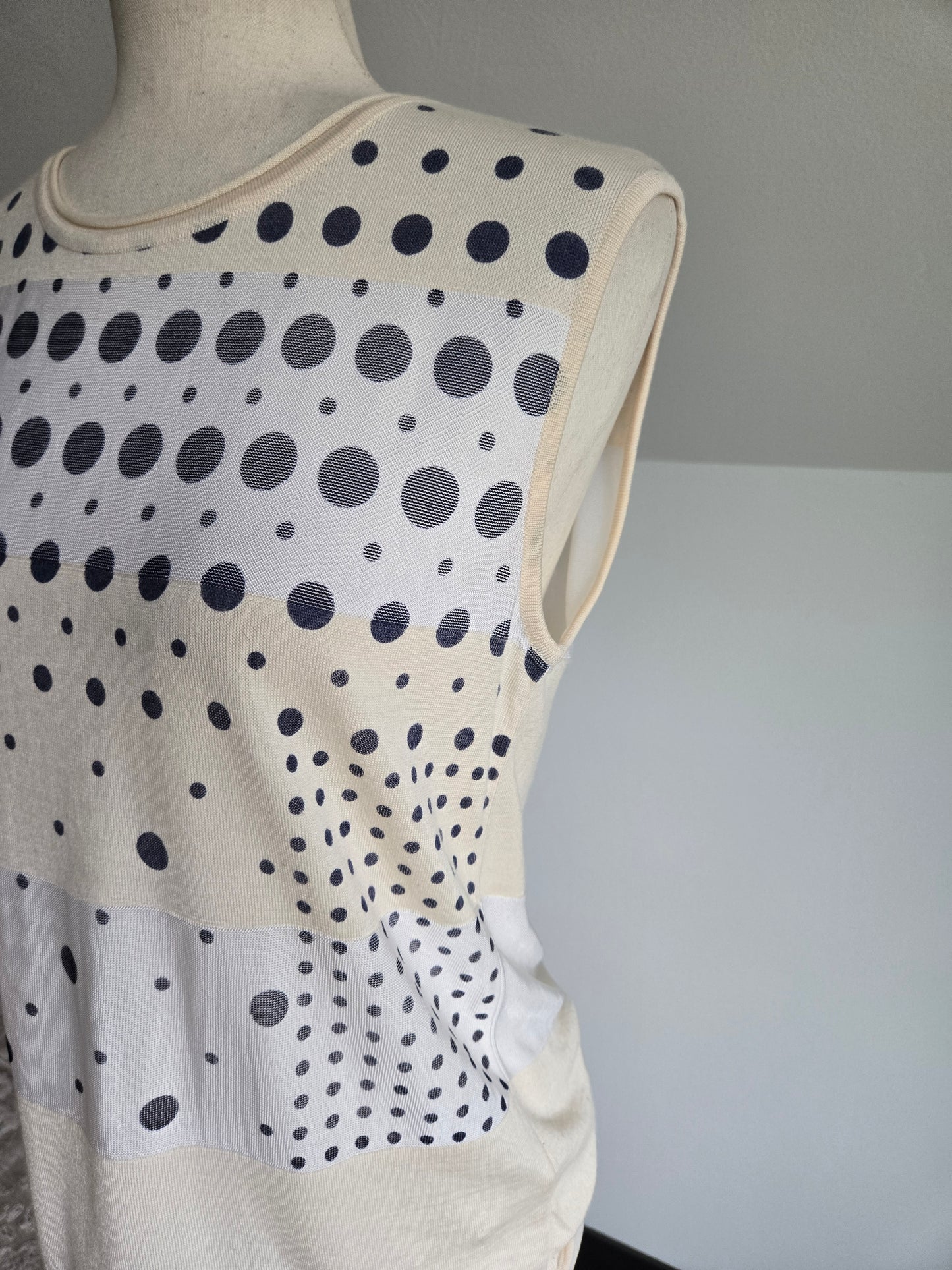 Piazza Sempione Silk/Cotton Geometric Print Sleeveless Top -