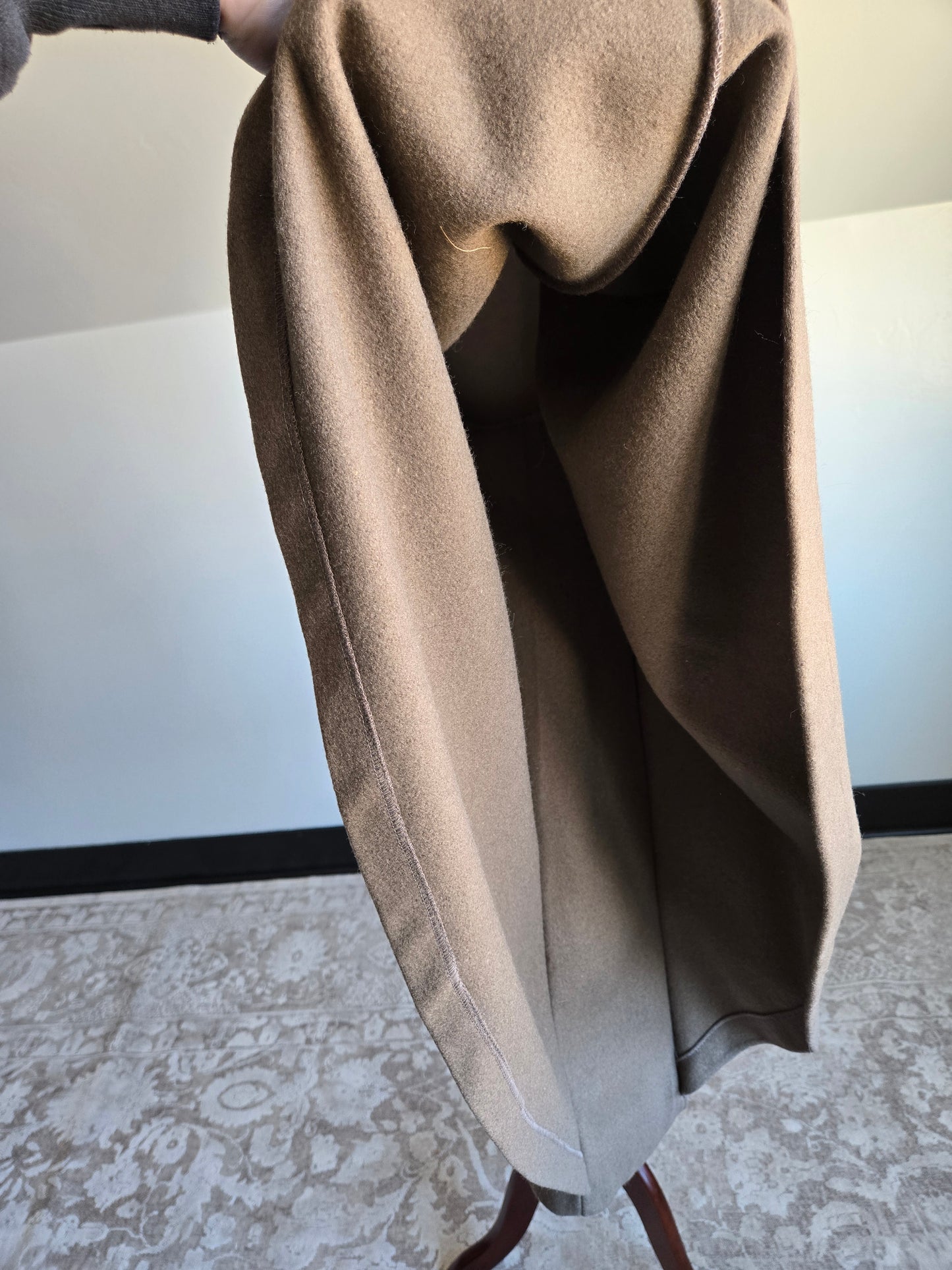Vintage Brown Wool Poncho Coat - L/XL