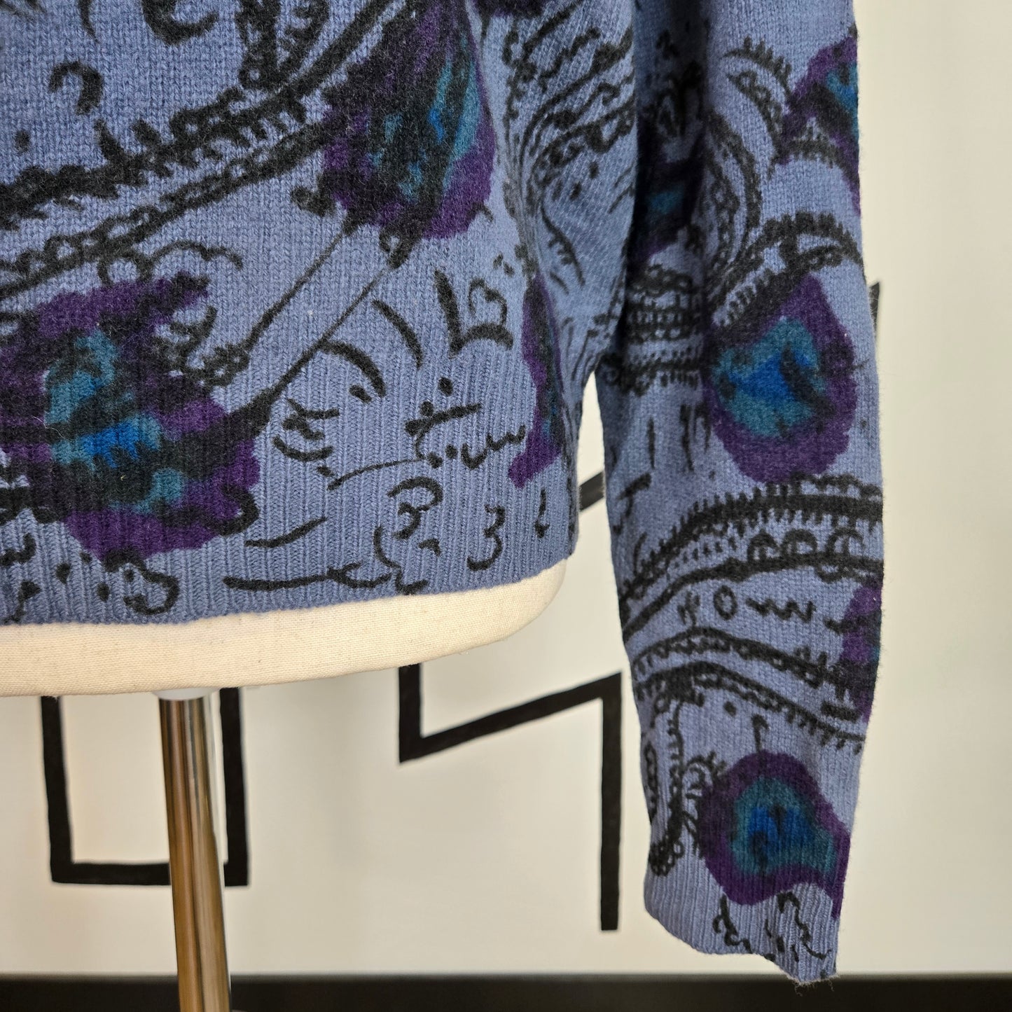 Colours by Alexander Julian Vintage 80s Lambswool Paisley Sweater - medium