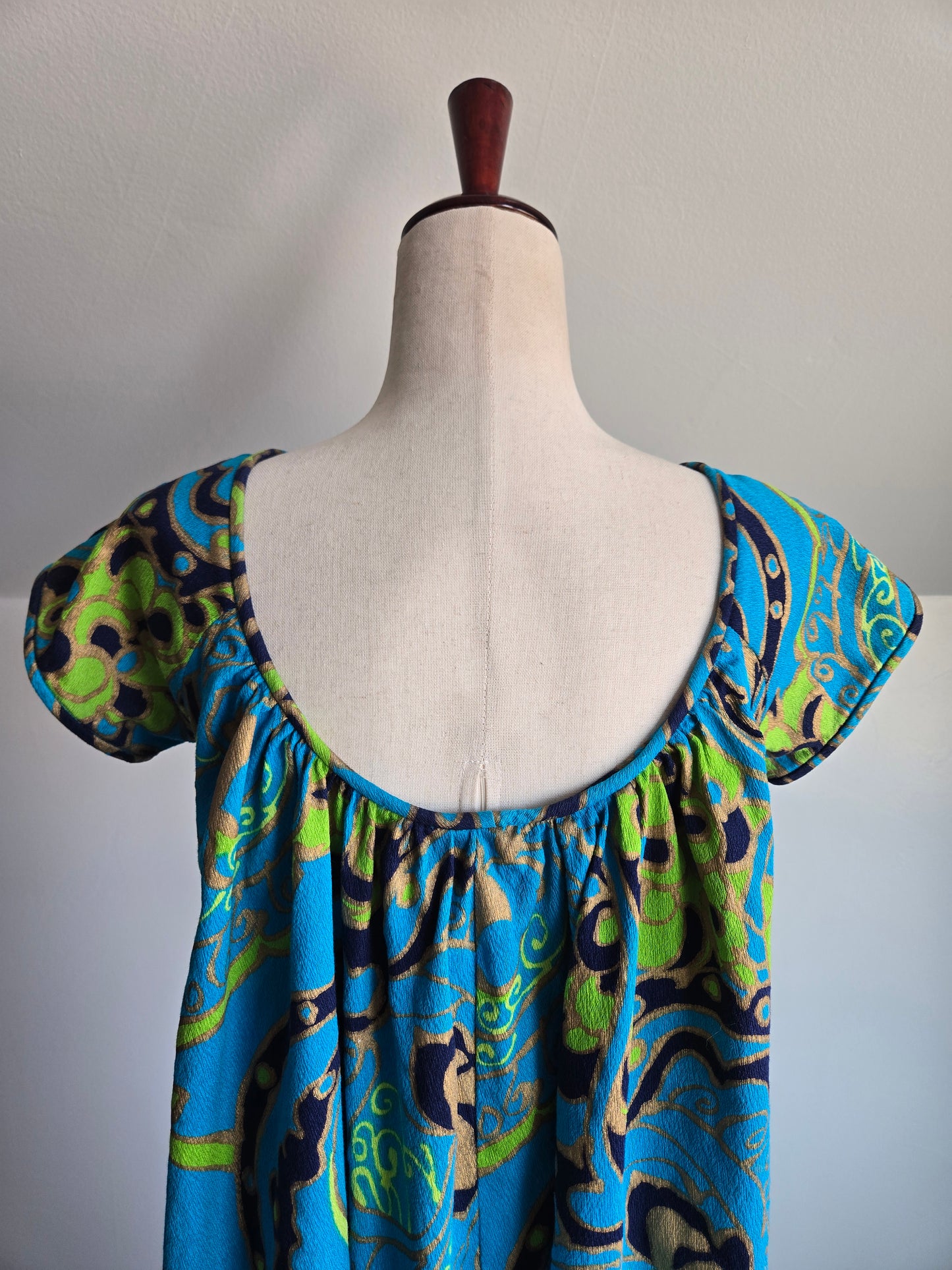 Kimo's Polynesian Shop made in Hawaii Barkcloth Dress - medium